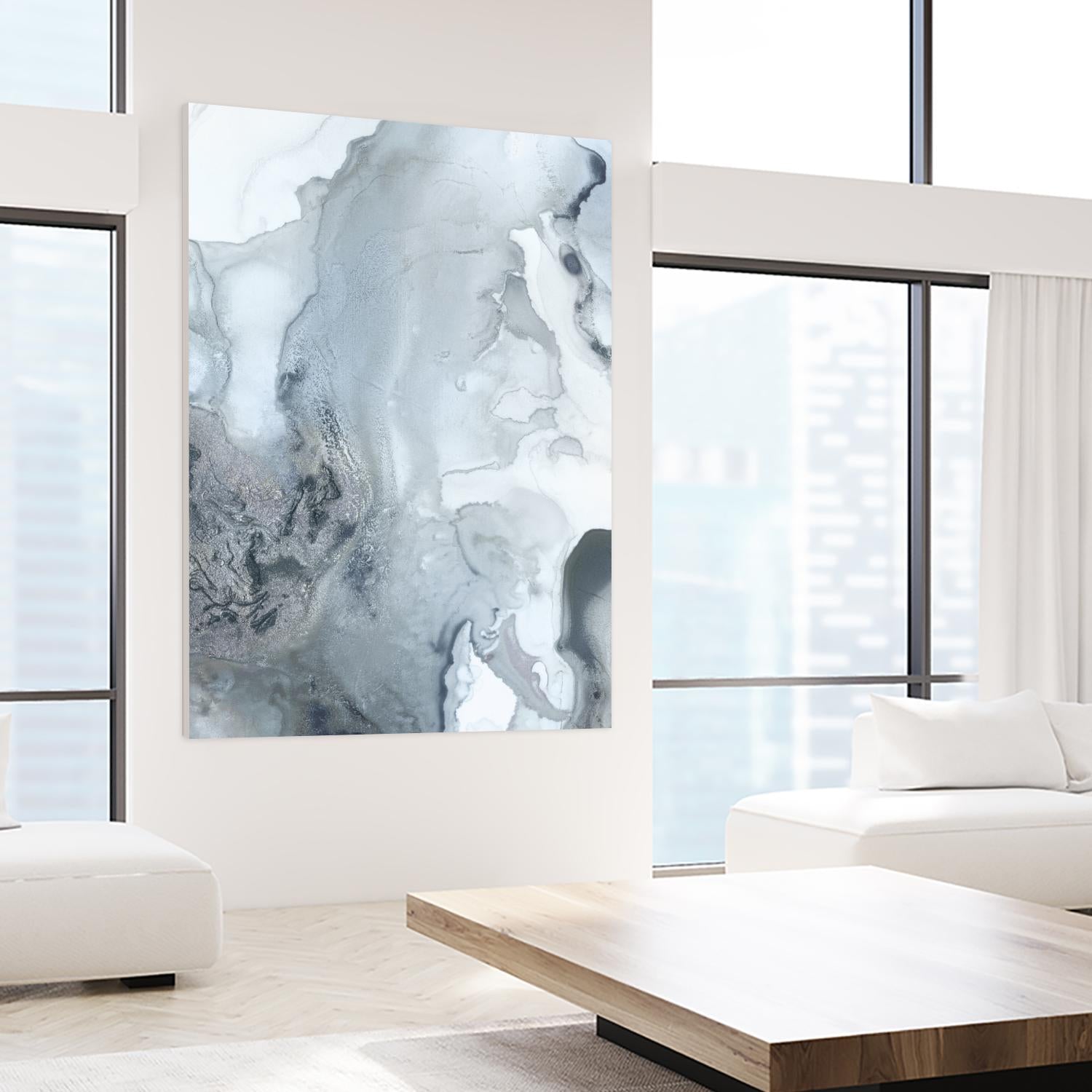 Mint Bubbles III Indigo Version by PI Studio on GIANT ART - white abstract