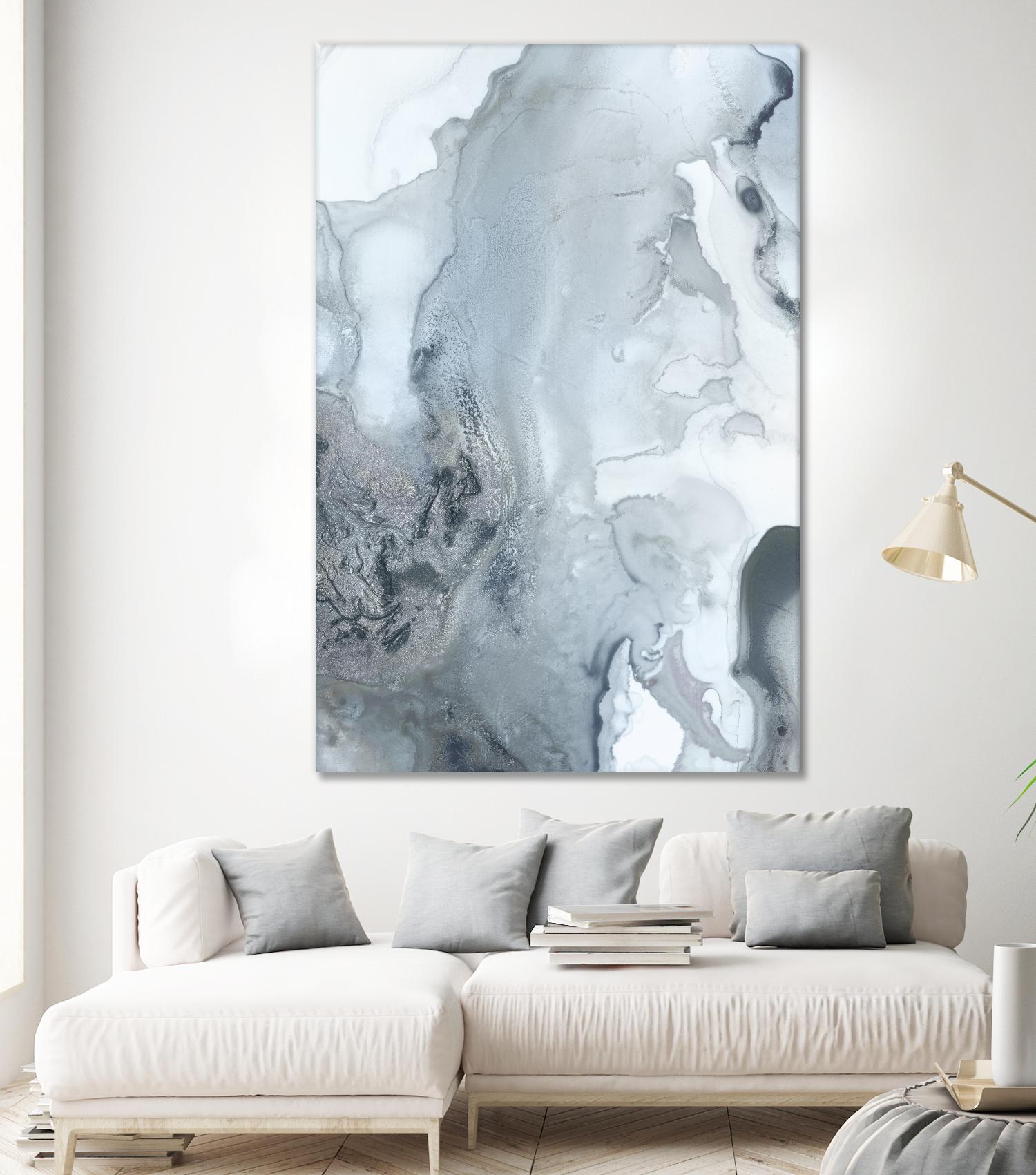 Mint Bubbles III Indigo Version by PI Studio on GIANT ART - white abstract