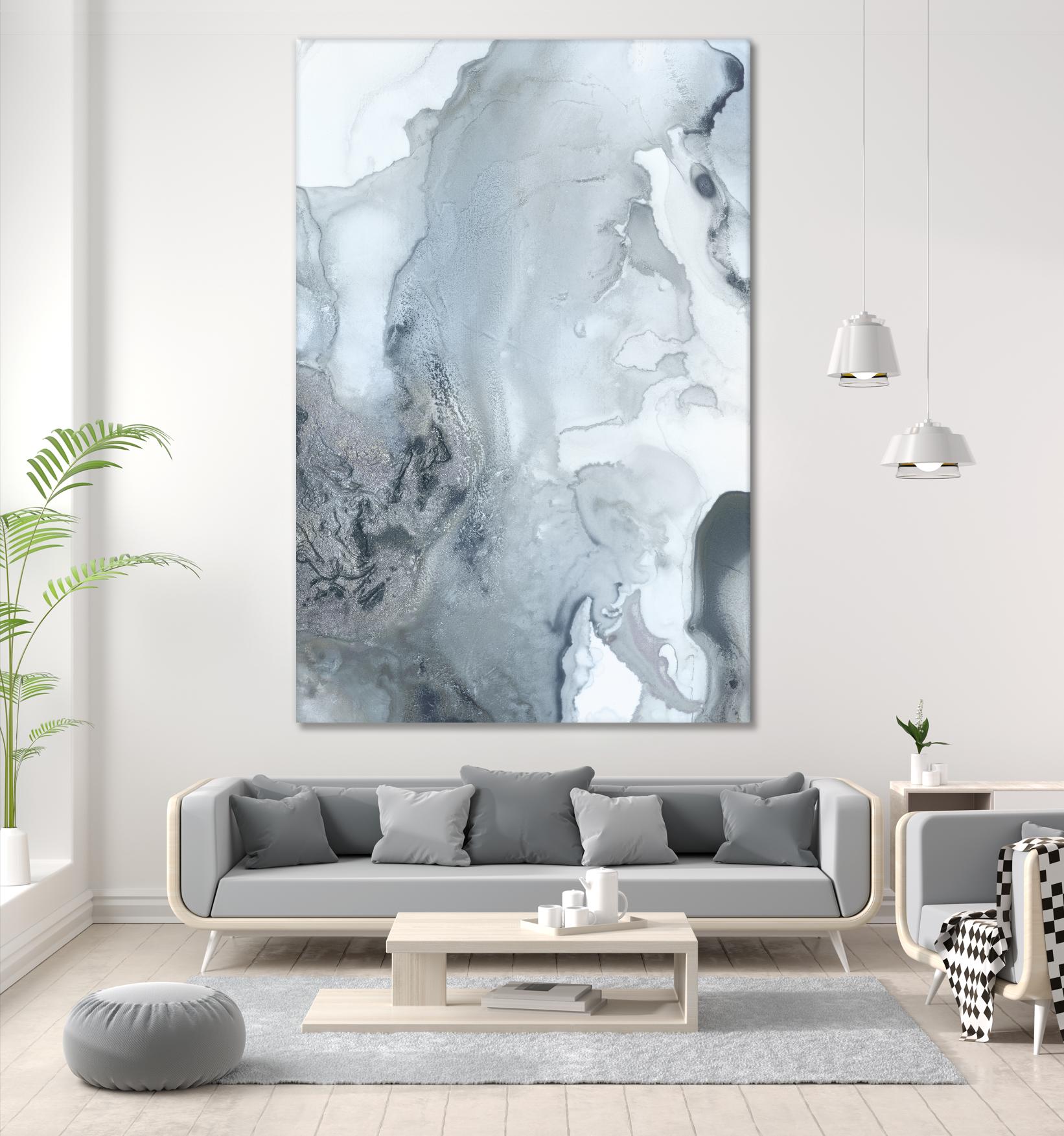 Mint Bubbles III Indigo Version by PI Studio on GIANT ART - white abstract