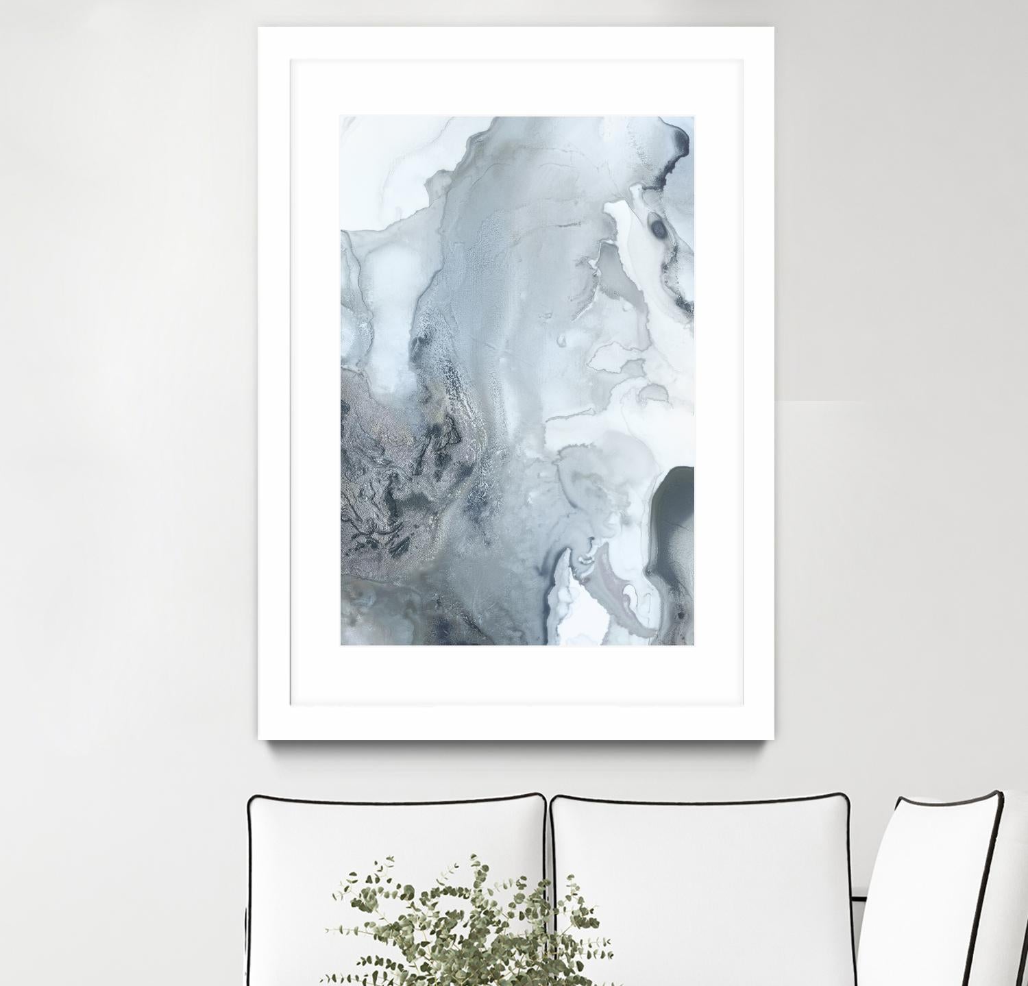 Mint Bubbles III Indigo Version by PI Studio on GIANT ART - white abstract