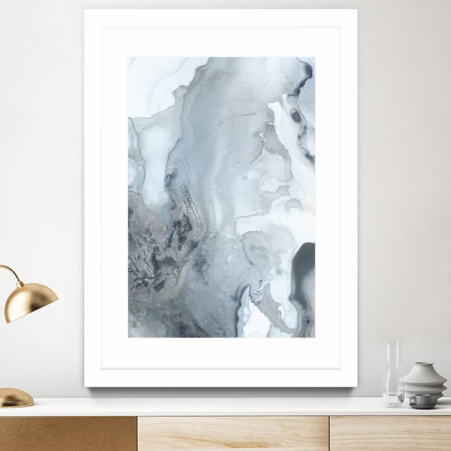 Mint Bubbles III Indigo Version by PI Studio on GIANT ART - white abstract