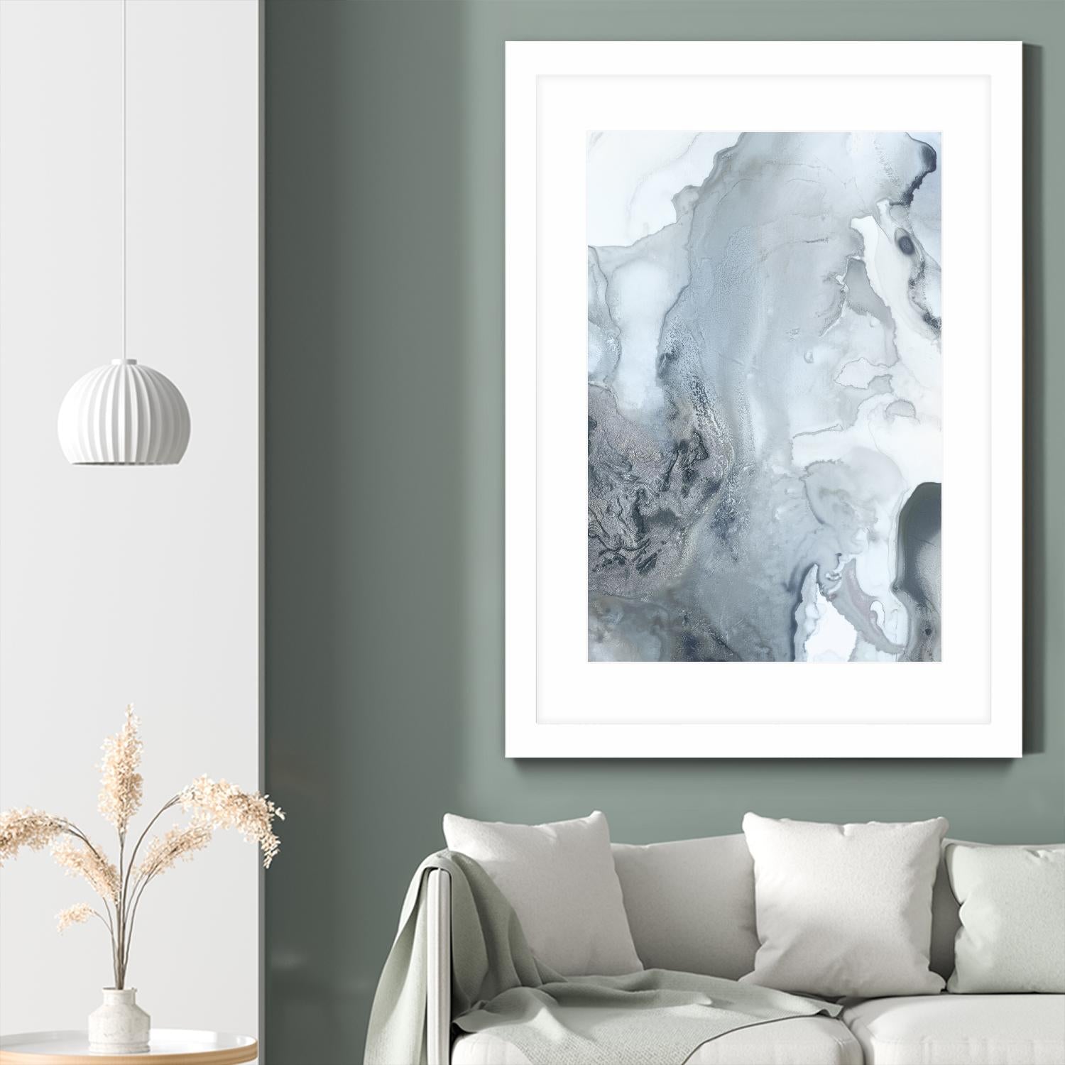 Mint Bubbles III Indigo Version by PI Studio on GIANT ART - white abstract