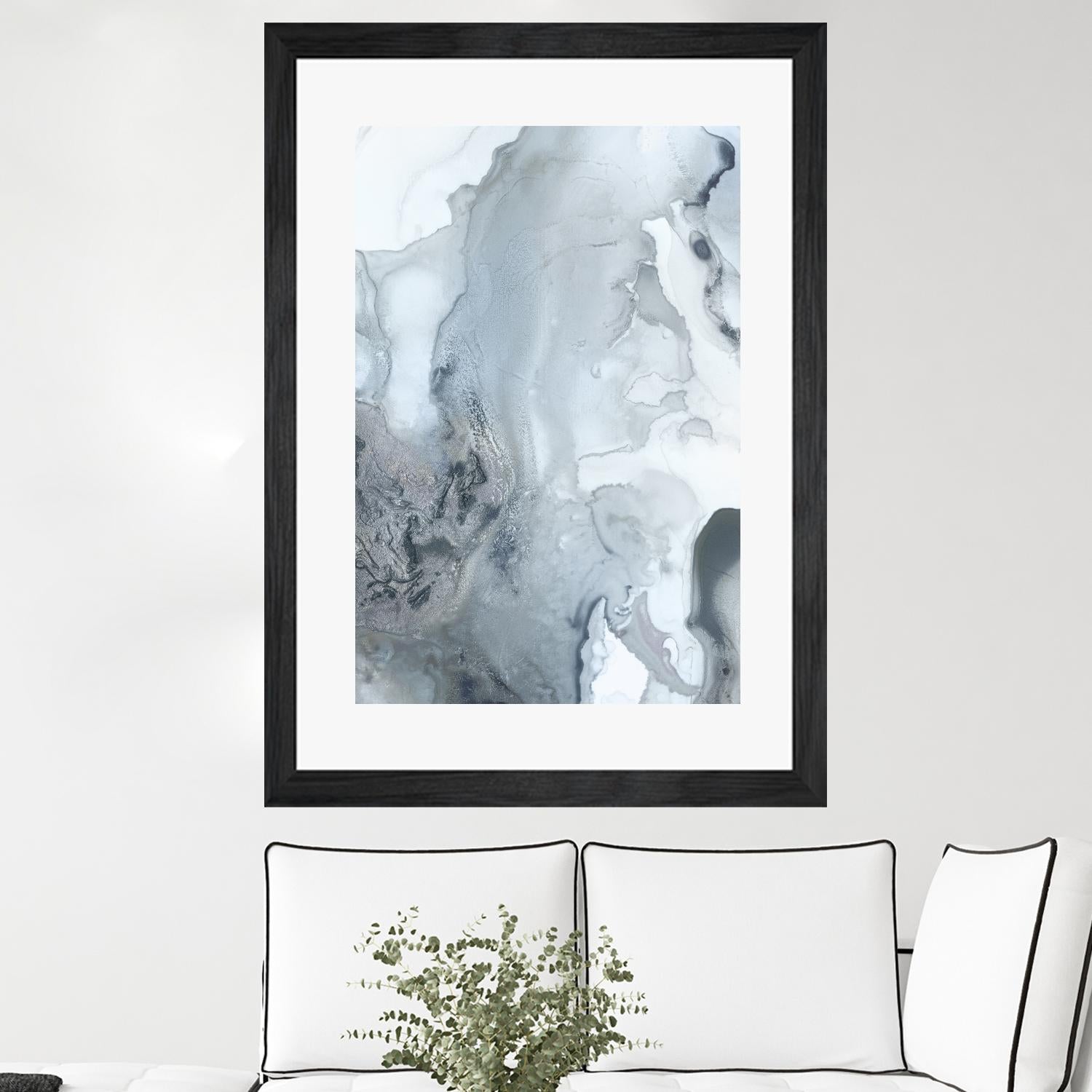 Mint Bubbles III Indigo Version by PI Studio on GIANT ART - white abstract