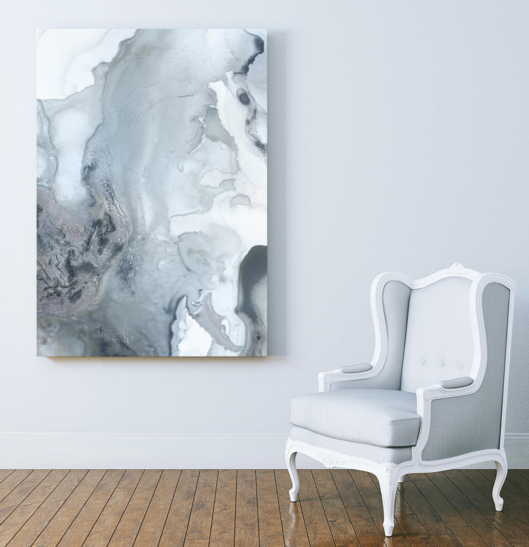 Mint Bubbles III Indigo Version by PI Studio on GIANT ART - white abstract