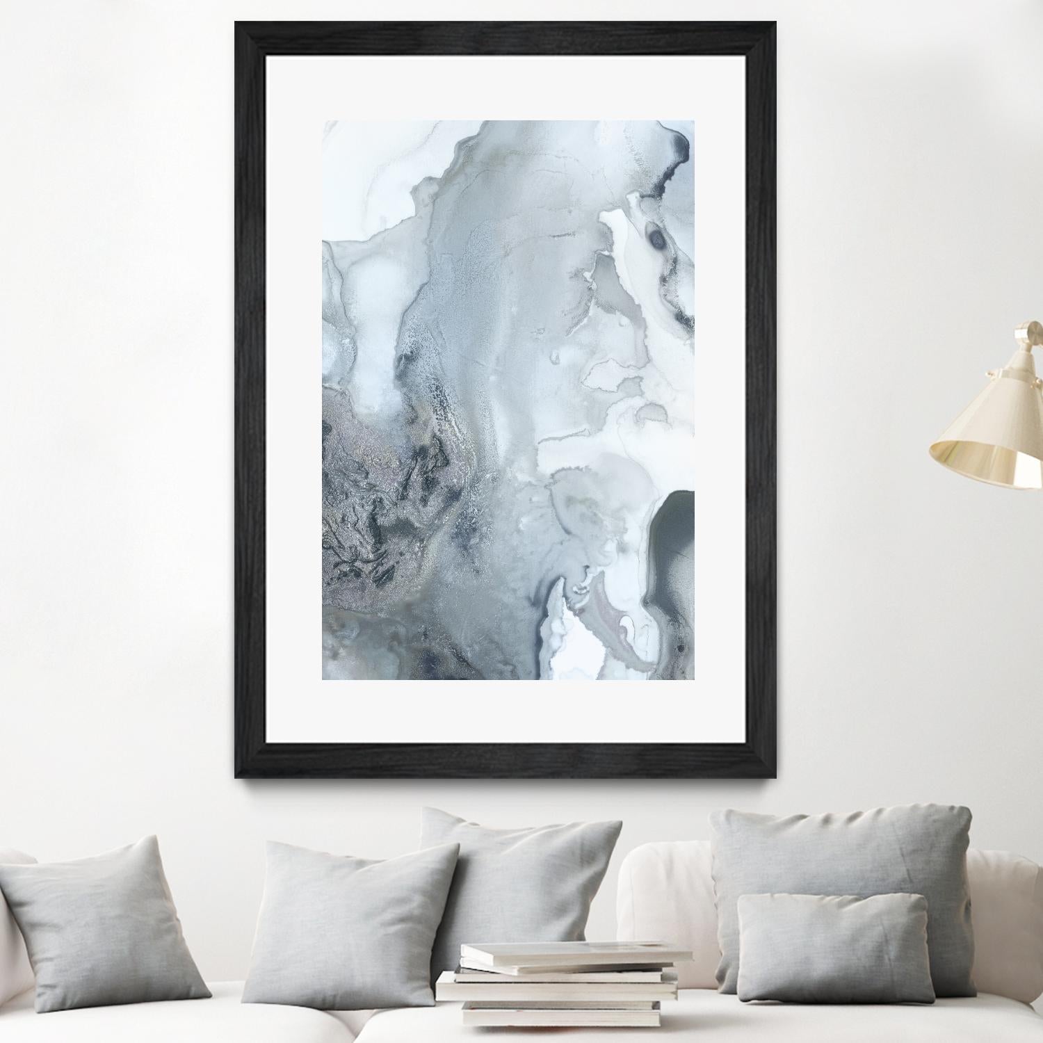 Mint Bubbles III Indigo Version by PI Studio on GIANT ART - white abstract