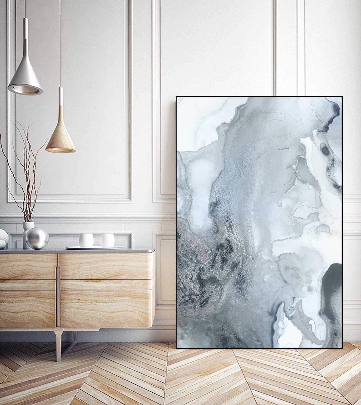 Mint Bubbles III Indigo Version by PI Studio on GIANT ART - white abstract