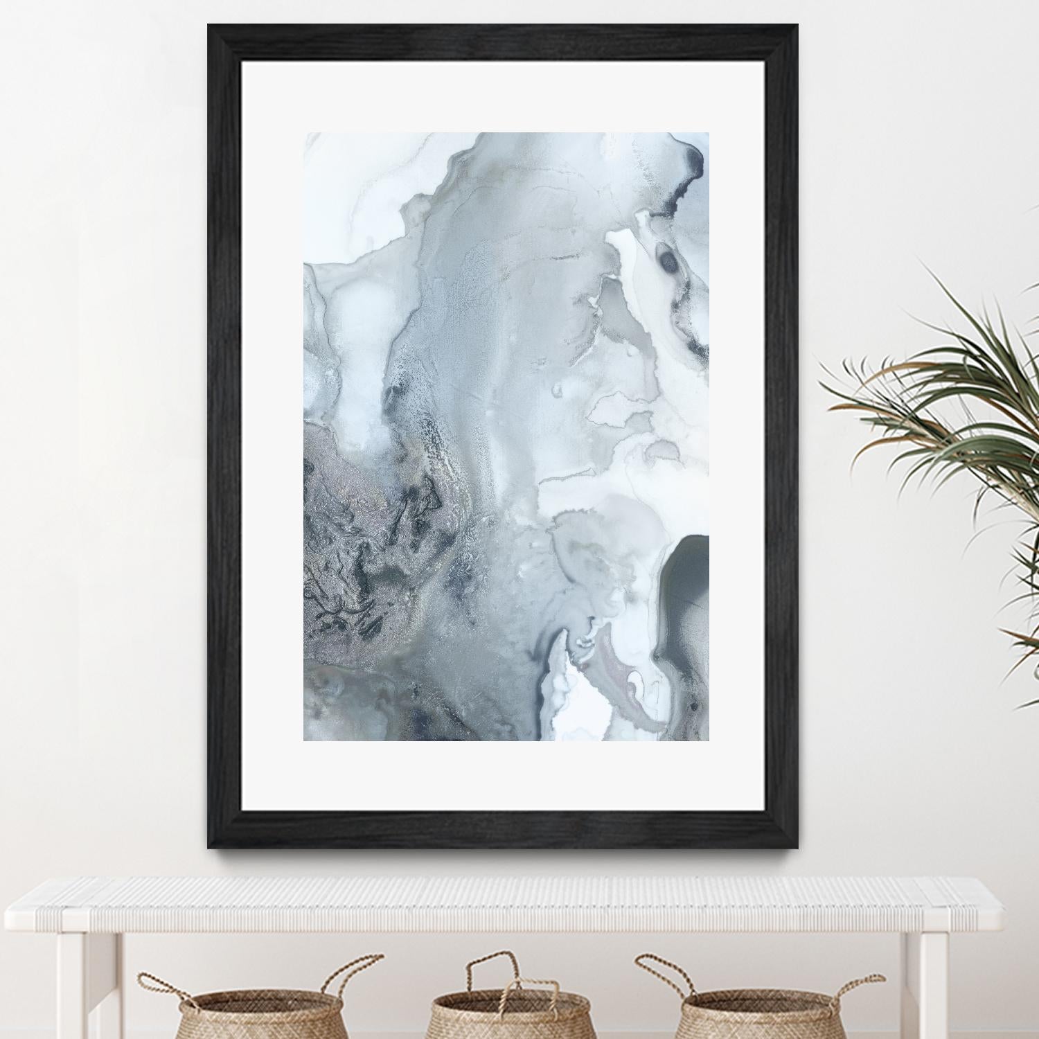 Mint Bubbles III Indigo Version by PI Studio on GIANT ART - white abstract