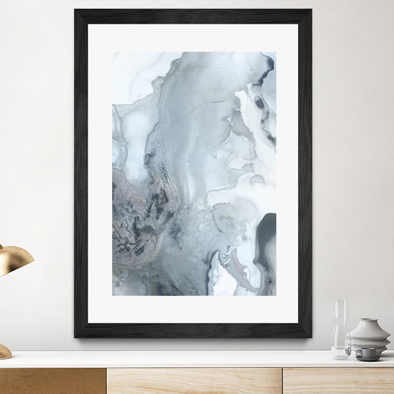 Mint Bubbles III Indigo Version by PI Studio on GIANT ART - white abstract