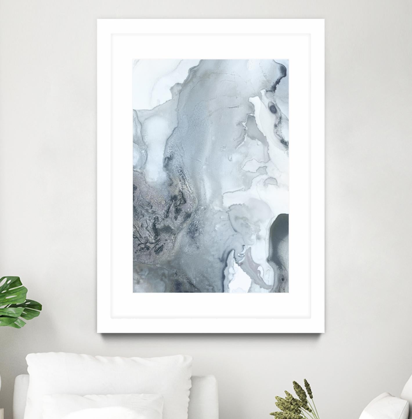 Mint Bubbles III Indigo Version by PI Studio on GIANT ART - white abstract