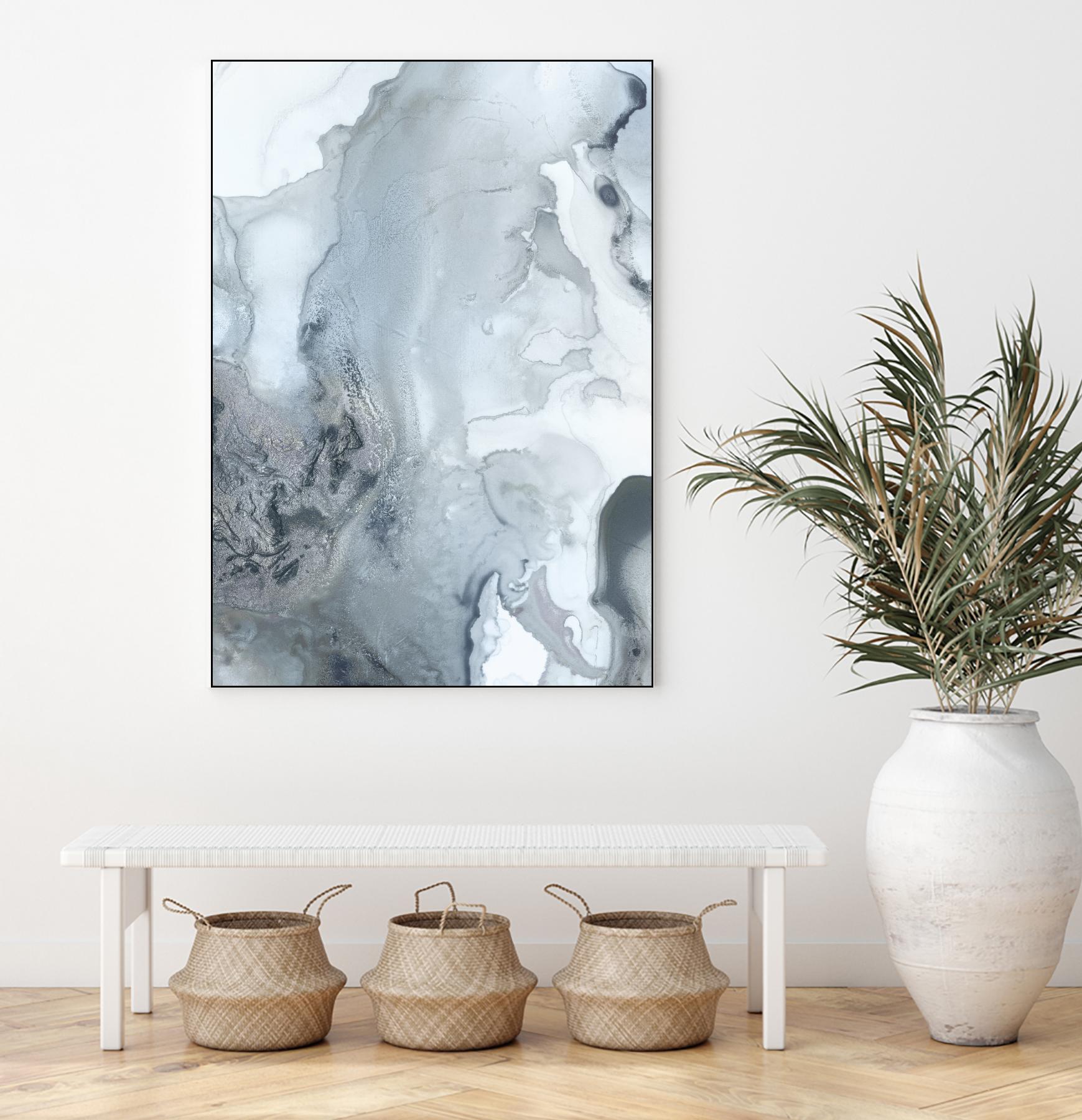 Mint Bubbles III Indigo Version by PI Studio on GIANT ART - white abstract