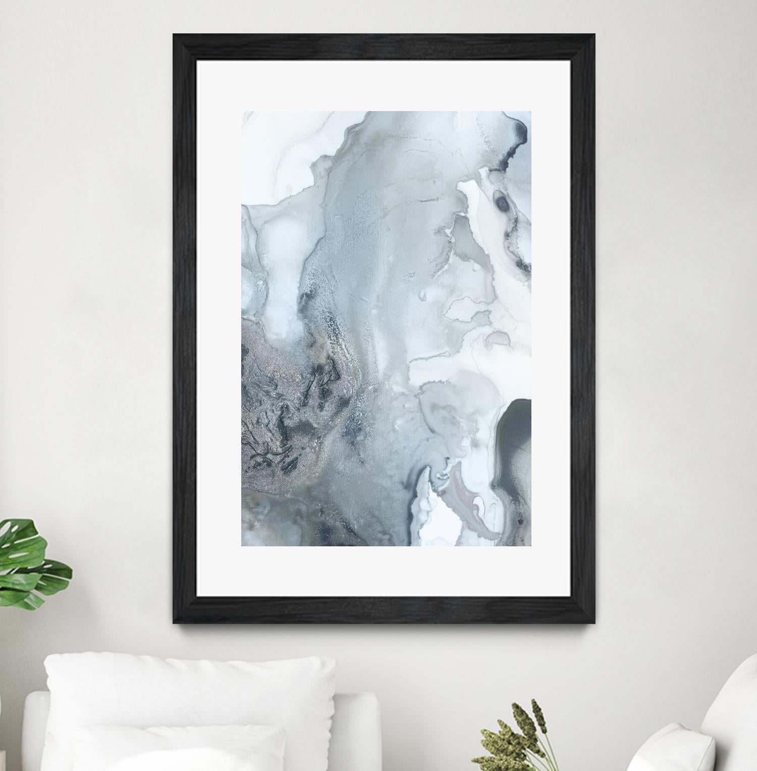 Mint Bubbles III Indigo Version by PI Studio on GIANT ART - white abstract