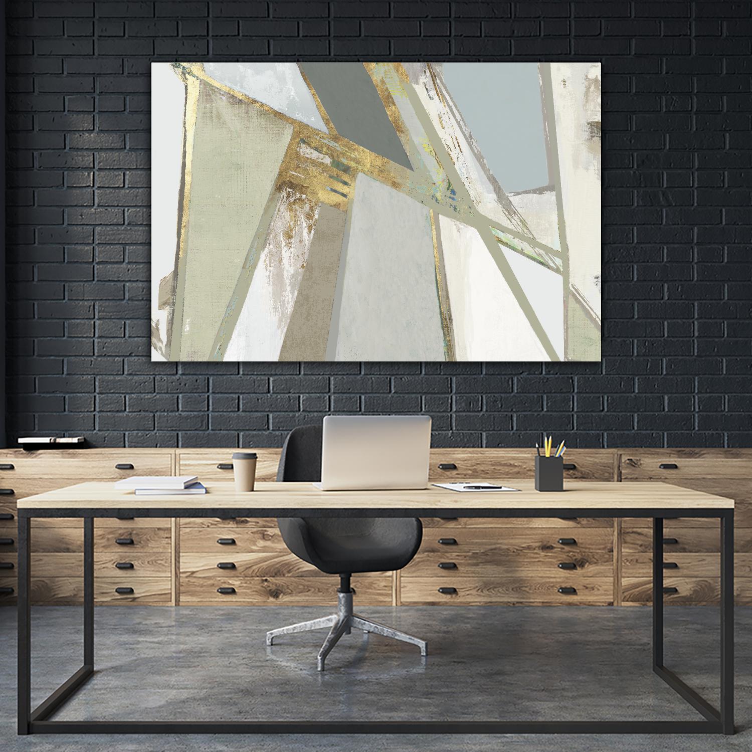 Warm Geometric I Neutral Version by PI Studio on GIANT ART - gold abstract