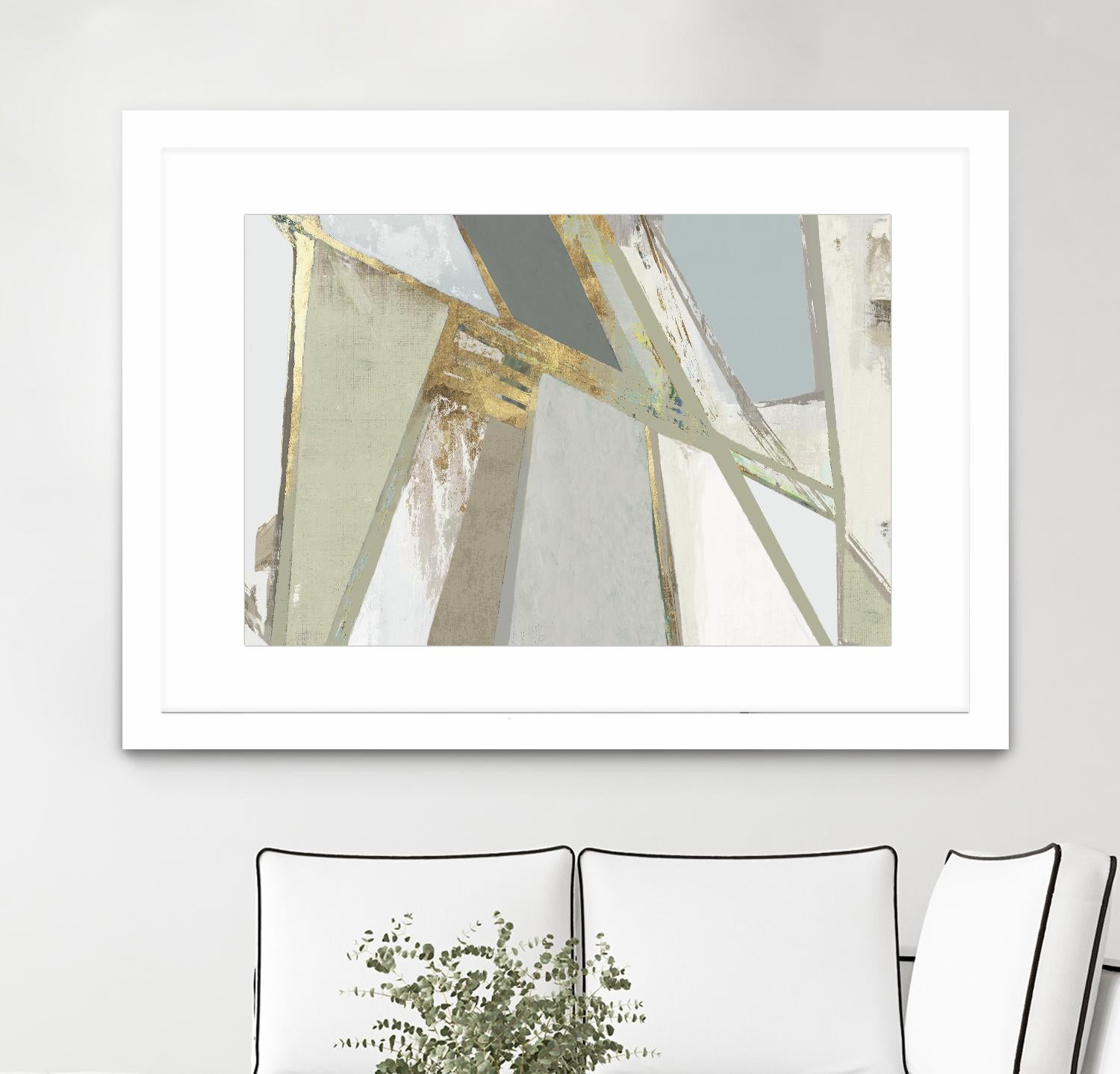 Warm Geometric I Neutral Version by PI Studio on GIANT ART - gold abstract