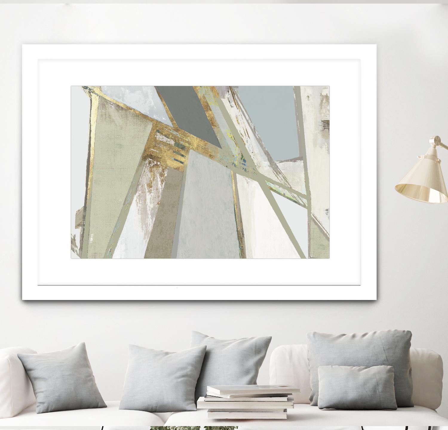 Warm Geometric I Neutral Version by PI Studio on GIANT ART - gold abstract