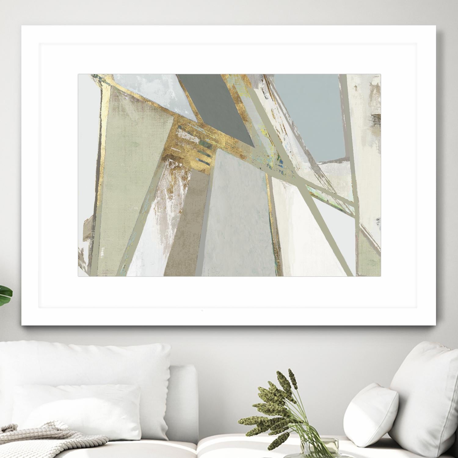 Warm Geometric I Neutral Version by PI Studio on GIANT ART - gold abstract