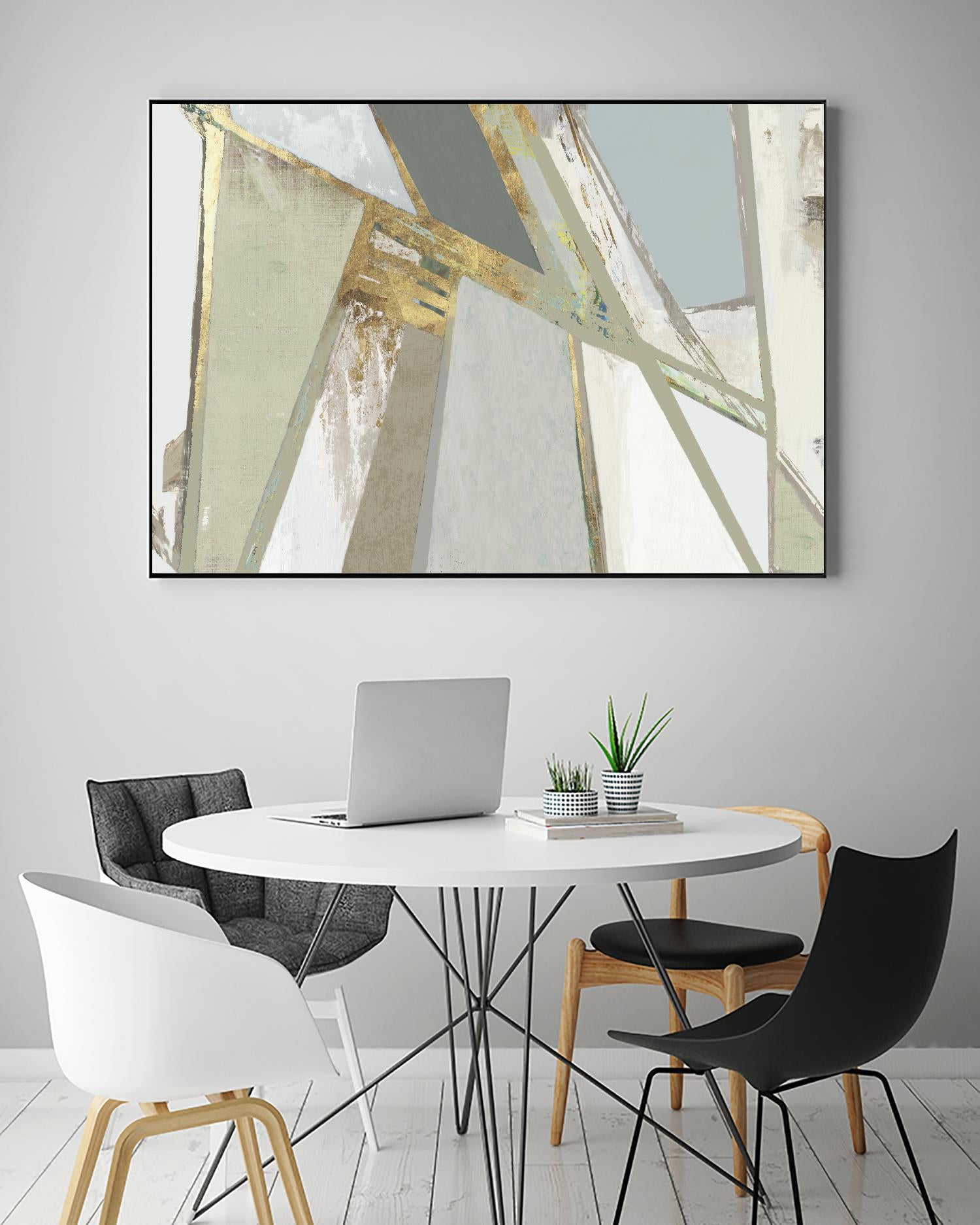 Warm Geometric I Neutral Version by PI Studio on GIANT ART - gold abstract