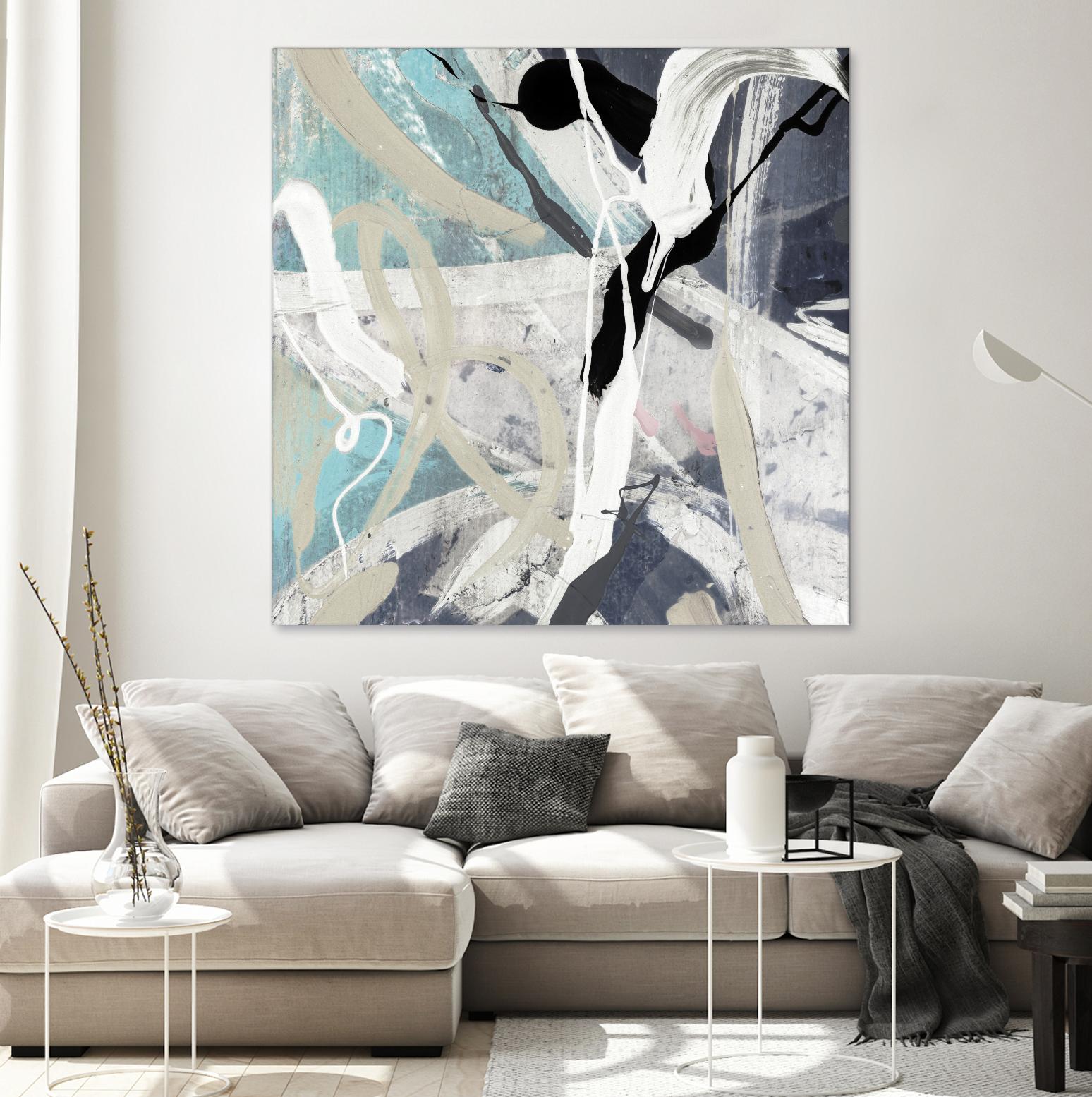 Tangled IV Teal Version by PI Studio on GIANT ART - cyan abstract