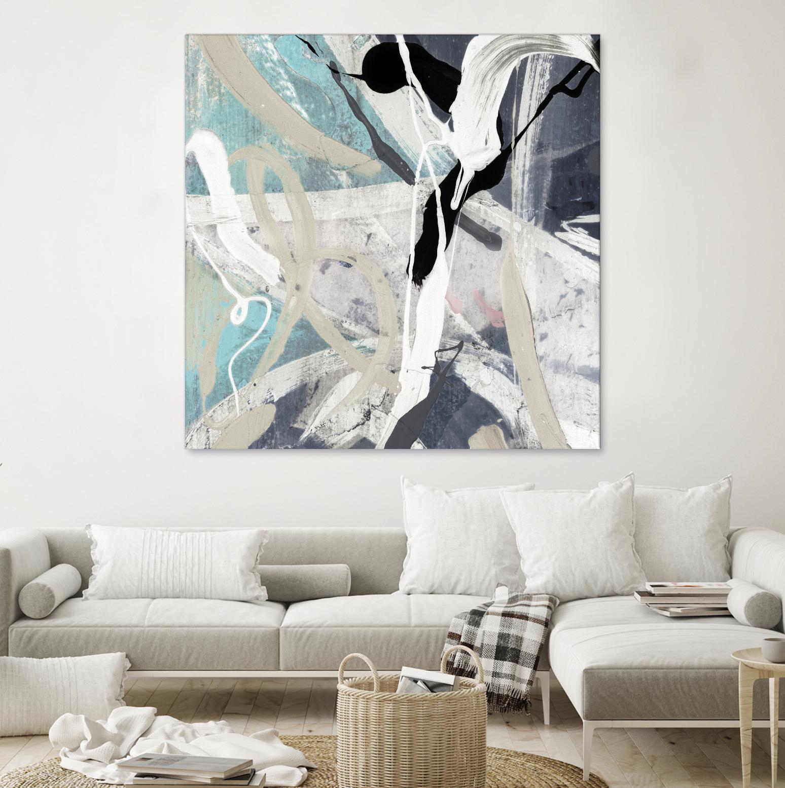 Tangled IV Teal Version by PI Studio on GIANT ART - cyan abstract