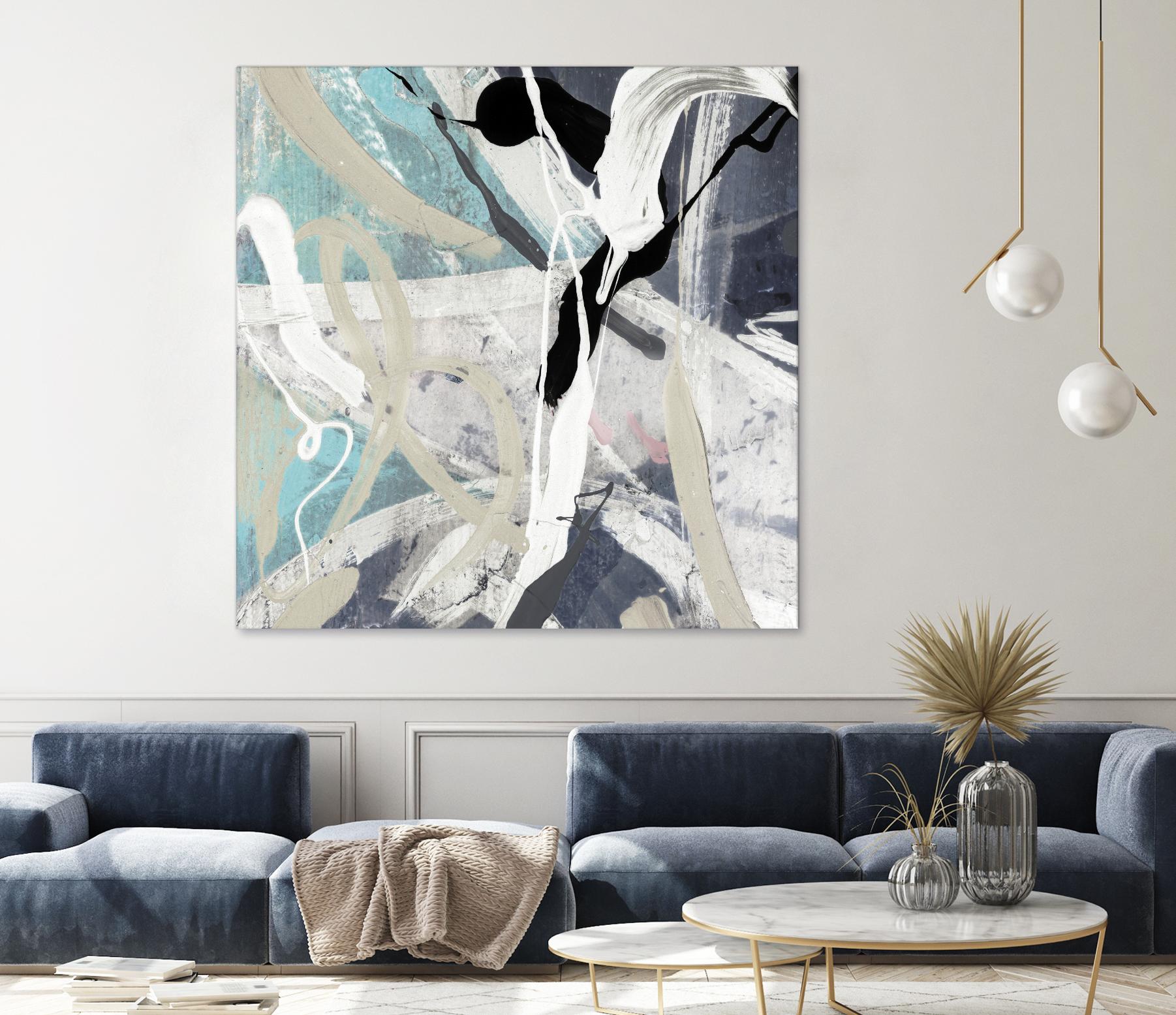 Tangled IV Teal Version by PI Studio on GIANT ART - cyan abstract