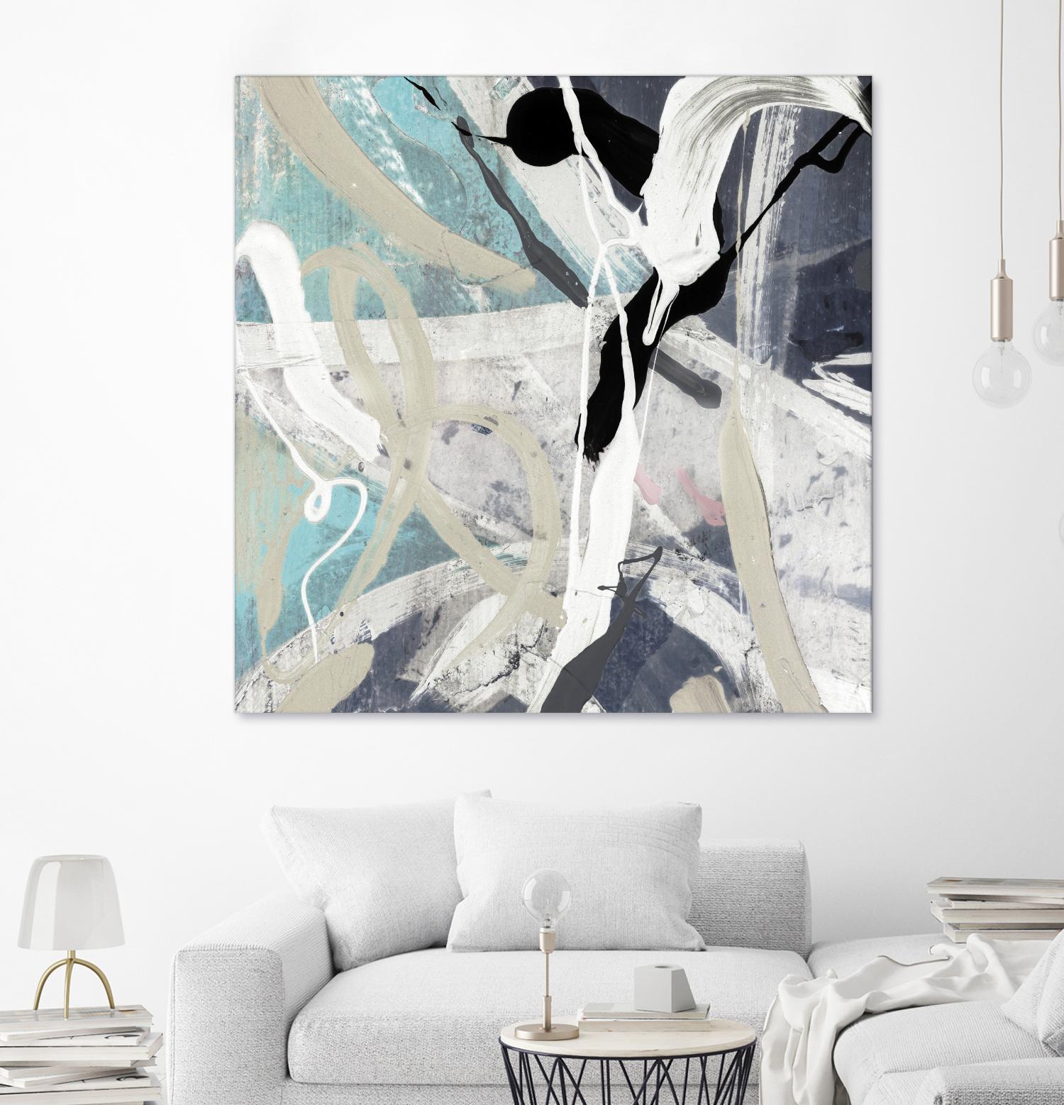 Tangled IV Teal Version by PI Studio on GIANT ART - cyan abstract