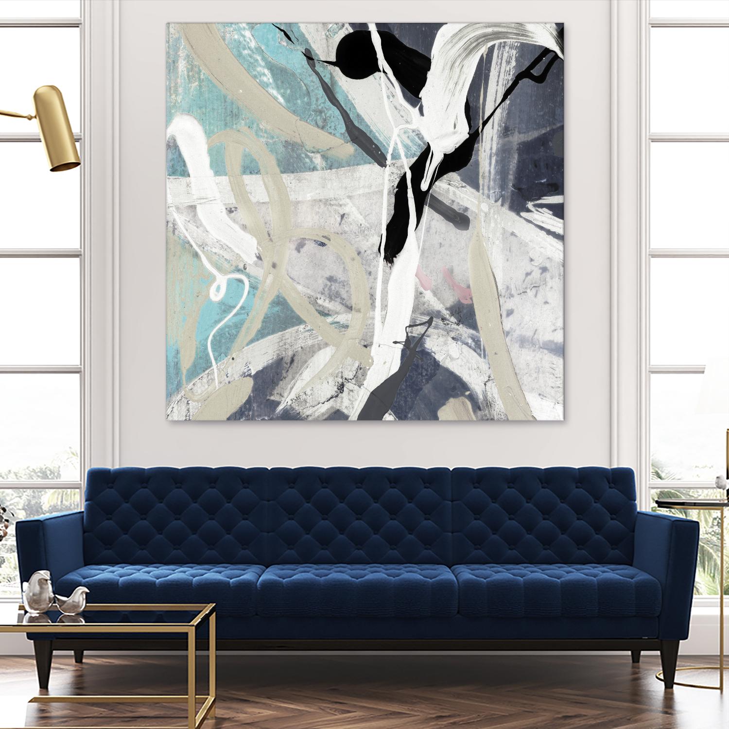 Tangled IV Teal Version by PI Studio on GIANT ART - cyan abstract