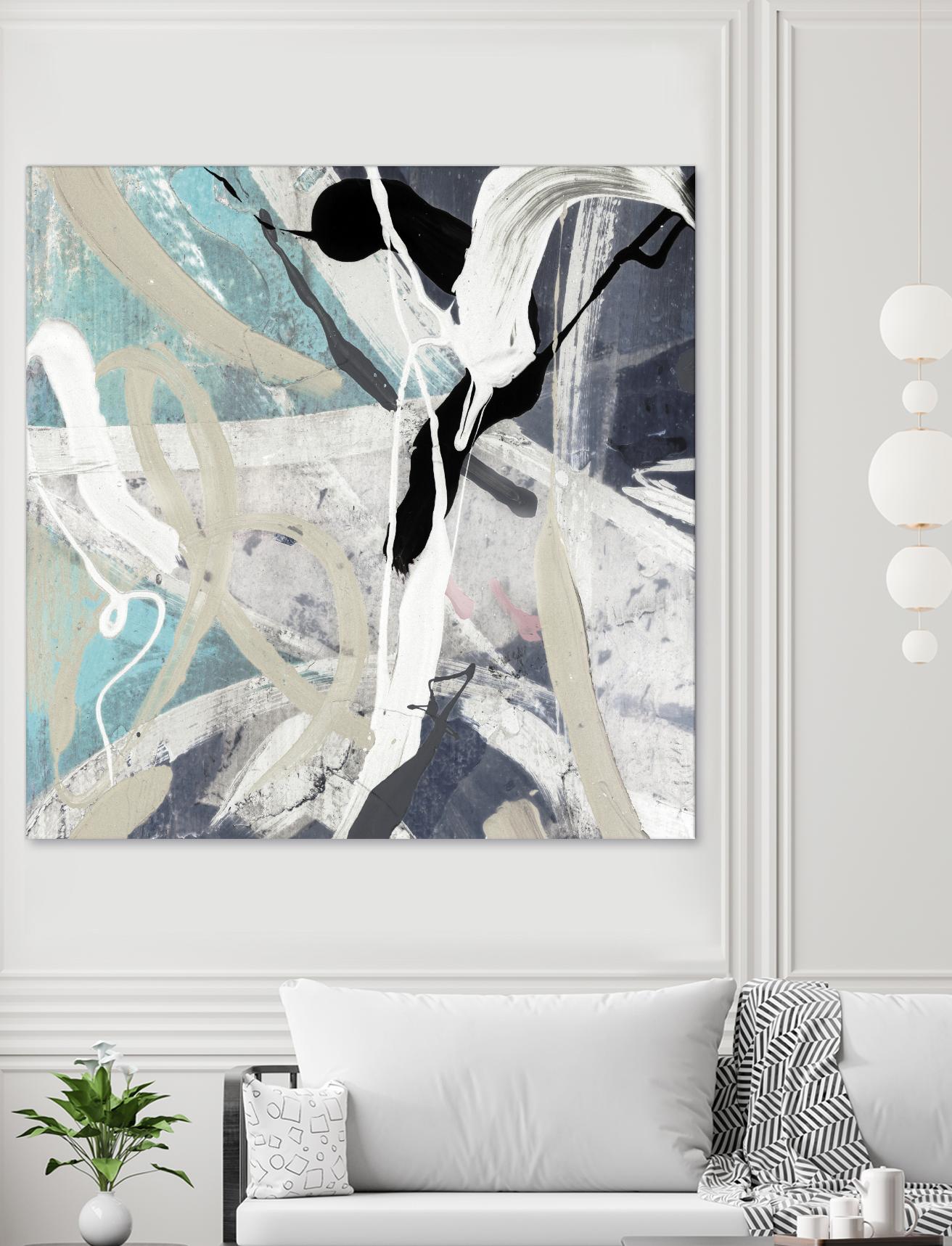 Tangled IV Teal Version by PI Studio on GIANT ART - cyan abstract