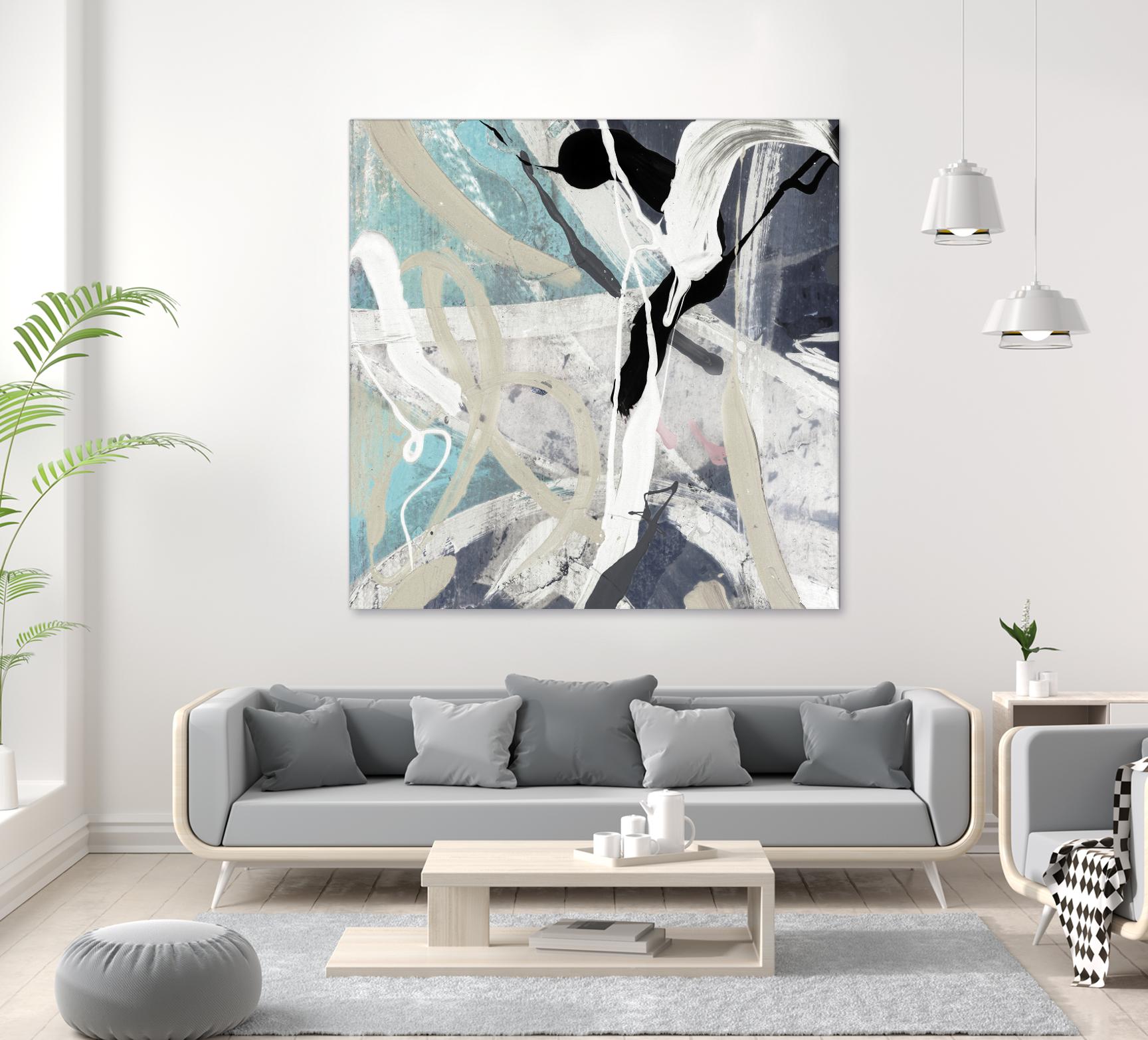 Tangled IV Teal Version by PI Studio on GIANT ART - cyan abstract