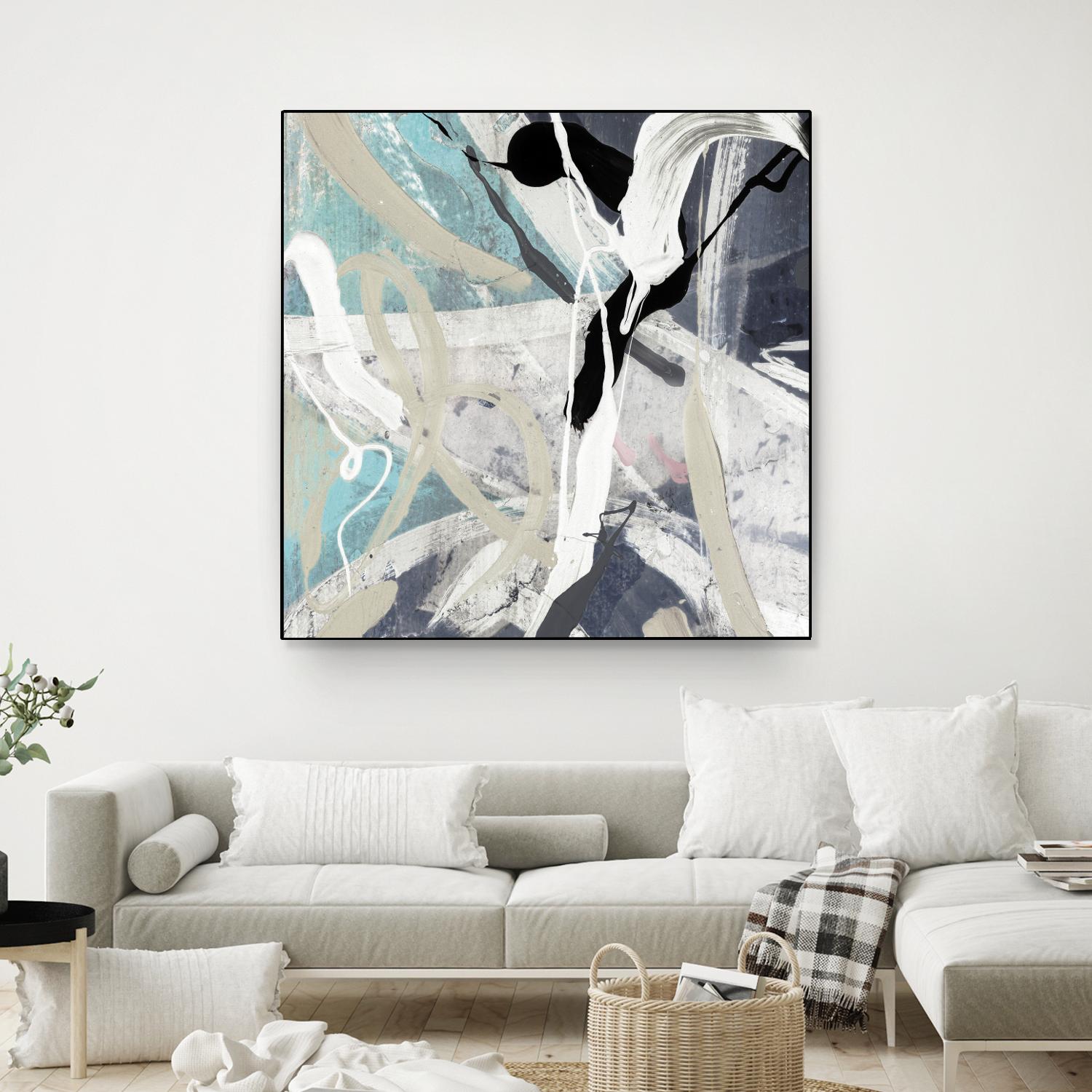 Tangled IV Teal Version by PI Studio on GIANT ART - cyan abstract