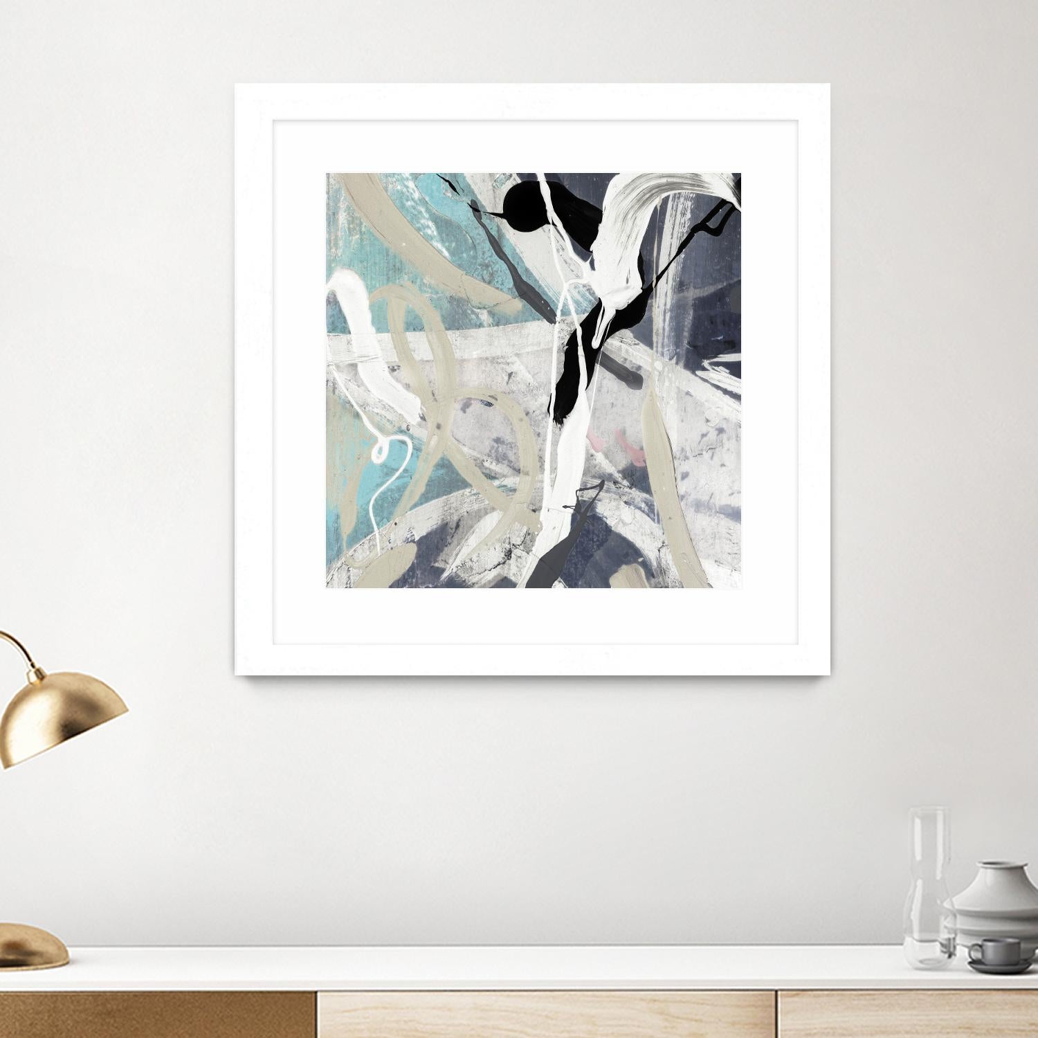 Tangled IV Teal Version by PI Studio on GIANT ART - cyan abstract