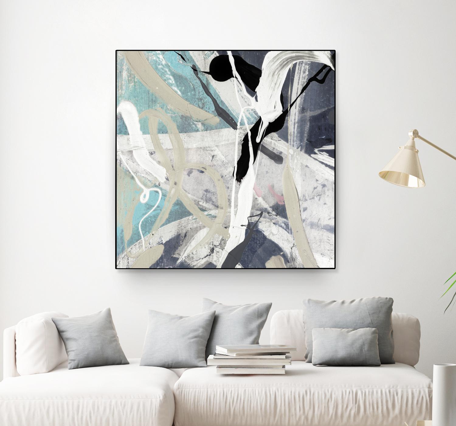 Tangled IV Teal Version by PI Studio on GIANT ART - cyan abstract