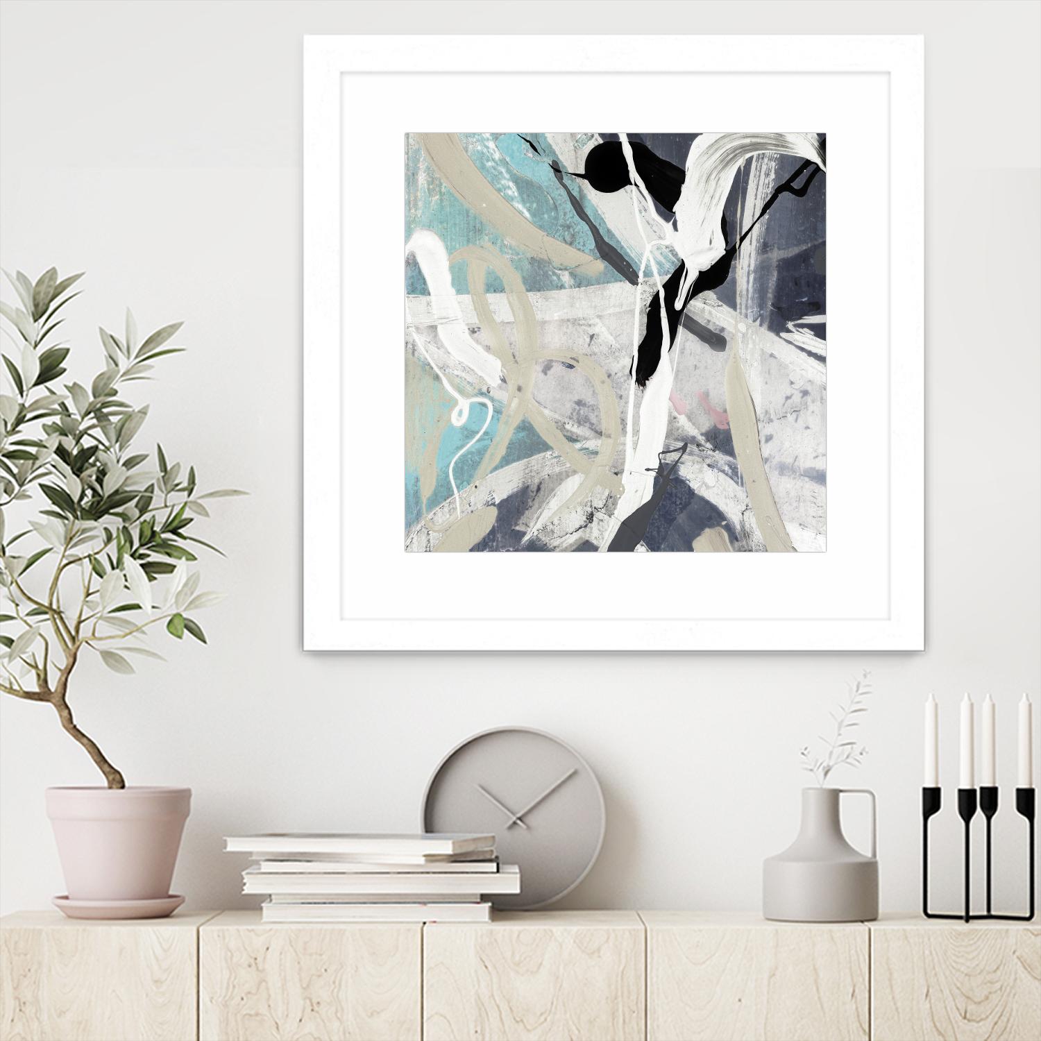 Tangled IV Teal Version by PI Studio on GIANT ART - cyan abstract