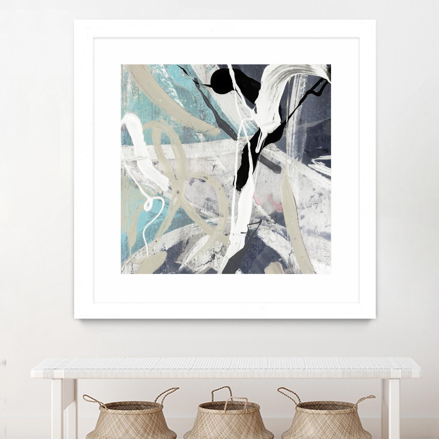 Tangled IV Teal Version by PI Studio on GIANT ART - cyan abstract