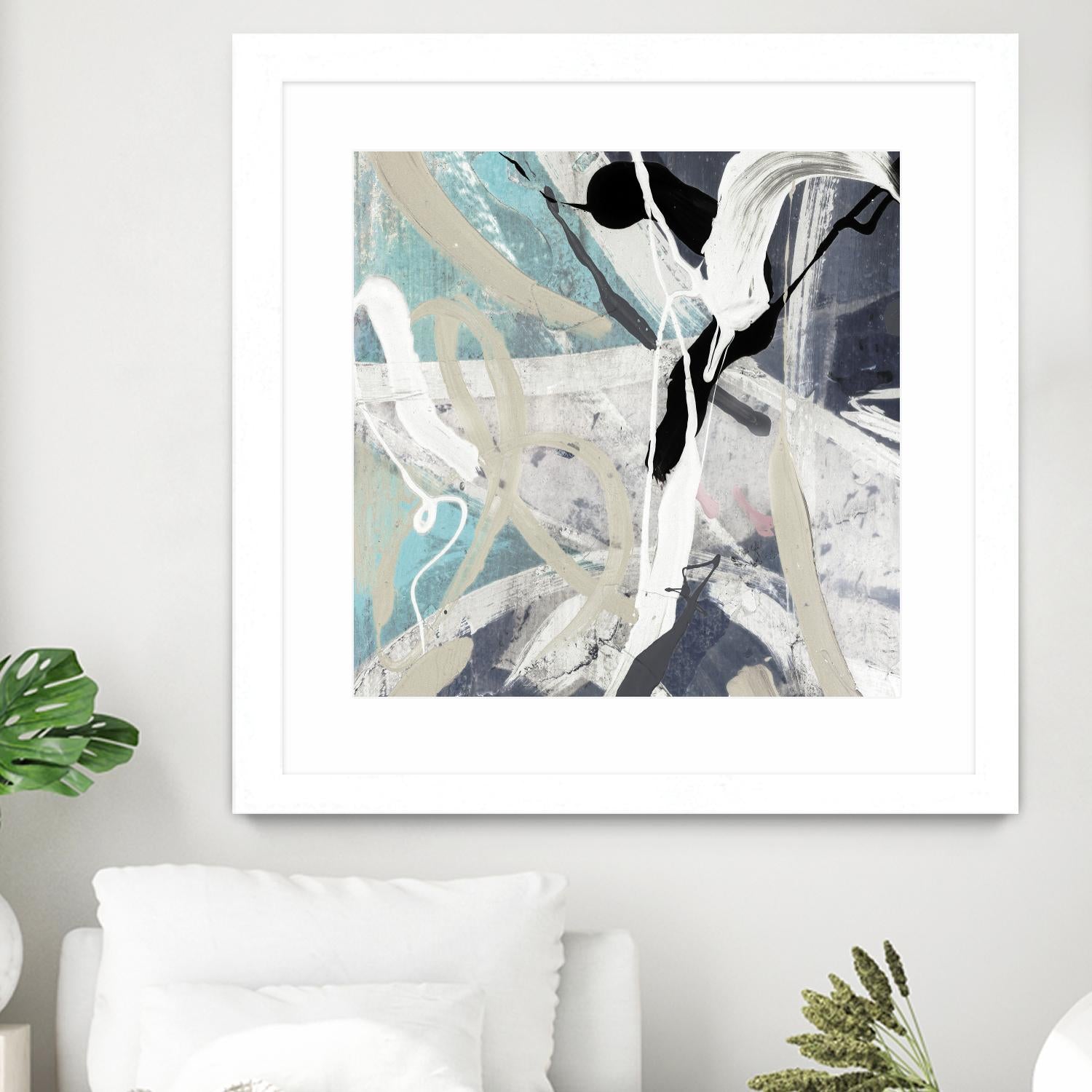 Tangled IV Teal Version by PI Studio on GIANT ART - cyan abstract