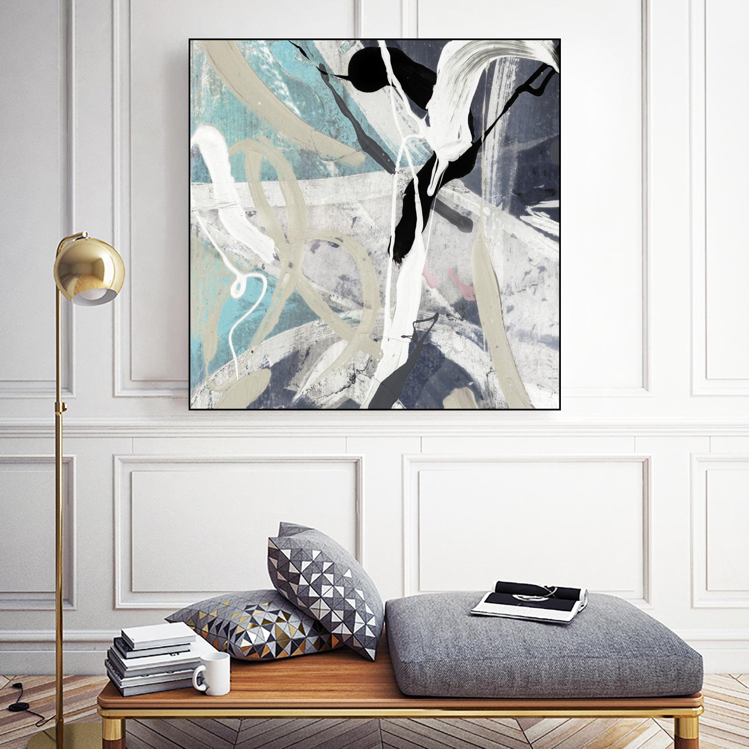 Tangled IV Teal Version by PI Studio on GIANT ART - cyan abstract