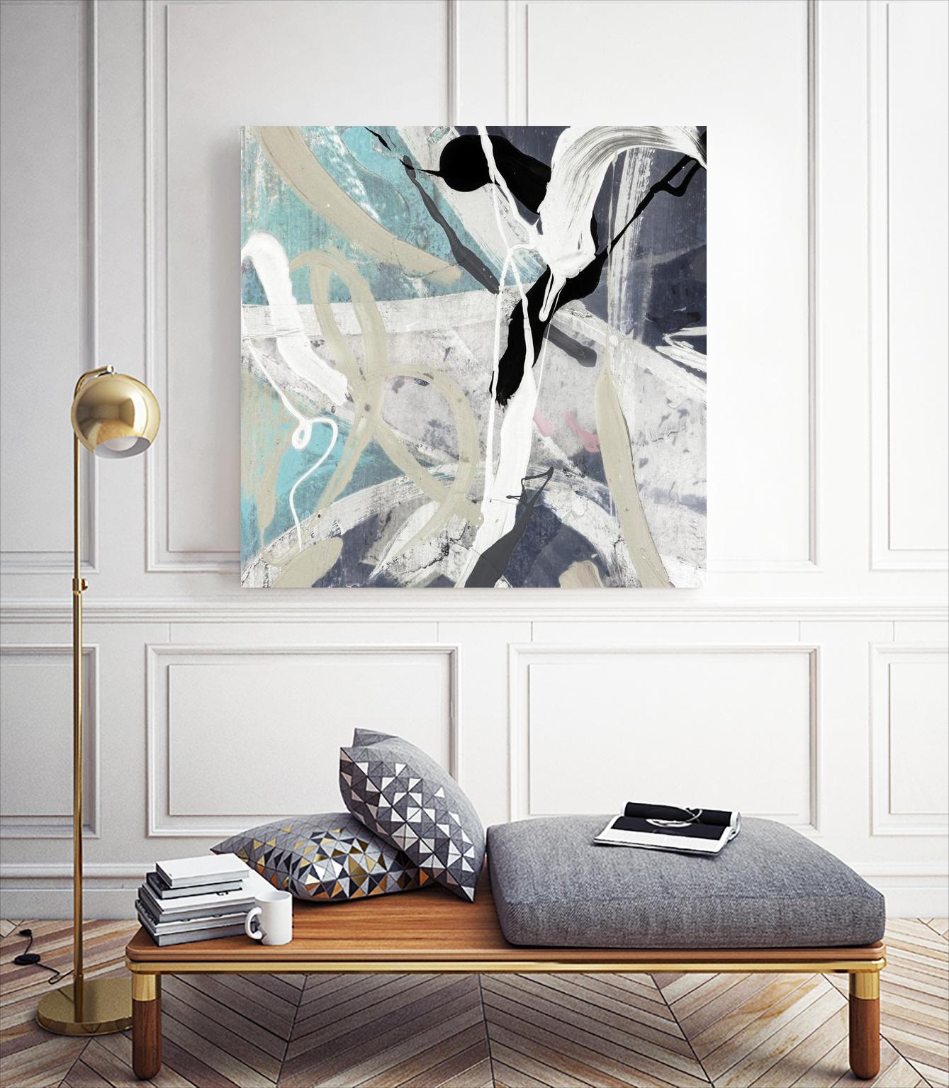 Tangled IV Teal Version by PI Studio on GIANT ART - cyan abstract