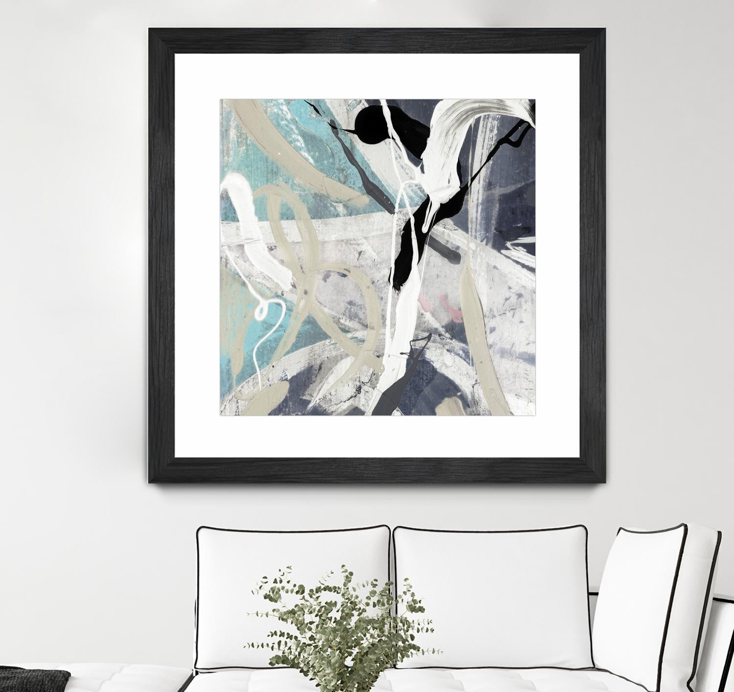 Tangled IV Teal Version by PI Studio on GIANT ART - cyan abstract