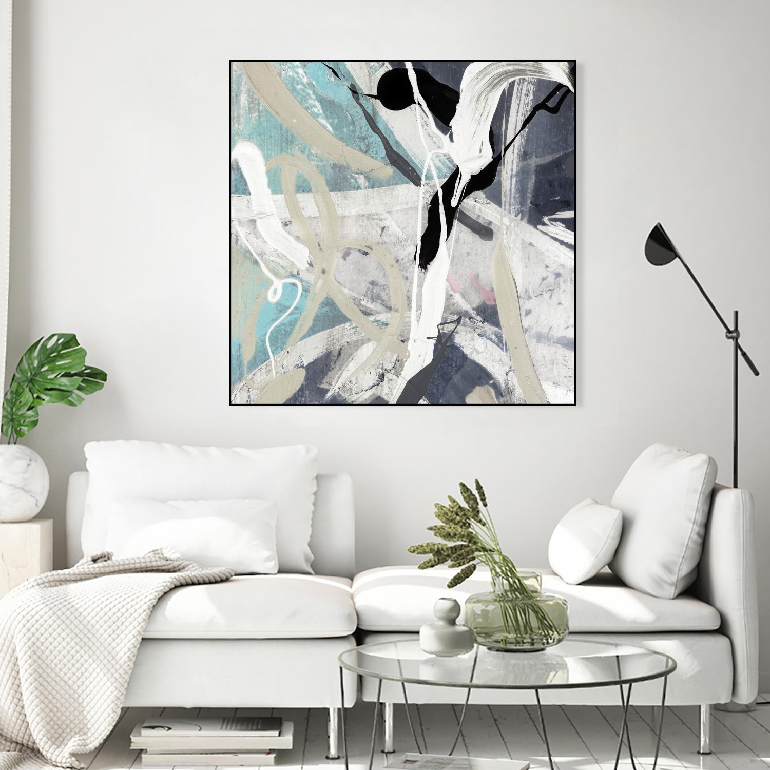 Tangled IV Teal Version by PI Studio on GIANT ART - cyan abstract