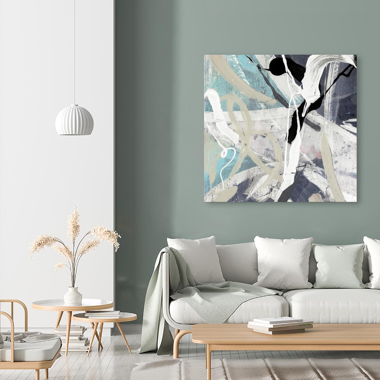 Tangled IV Teal Version by PI Studio on GIANT ART - cyan abstract