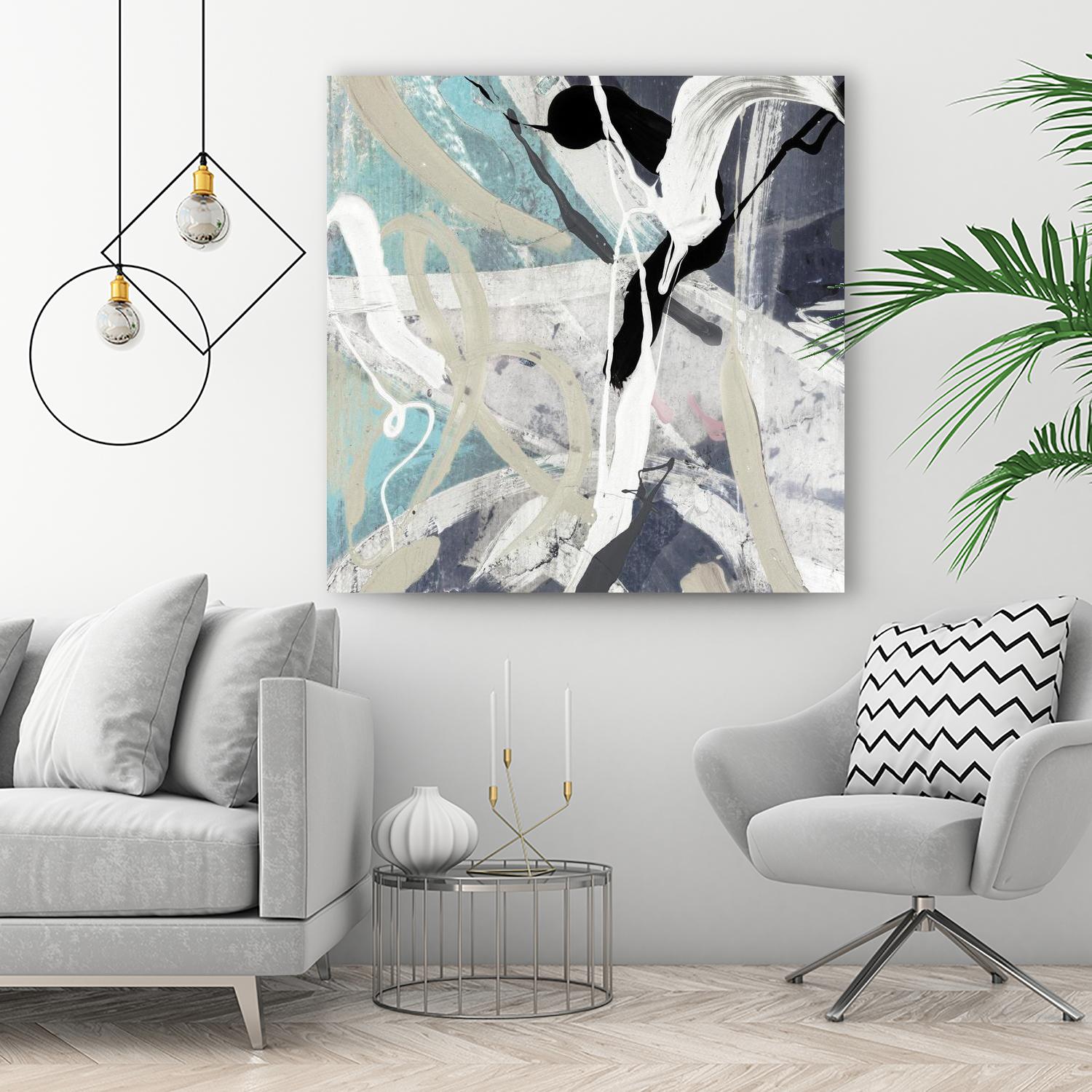 Tangled IV Teal Version by PI Studio on GIANT ART - cyan abstract