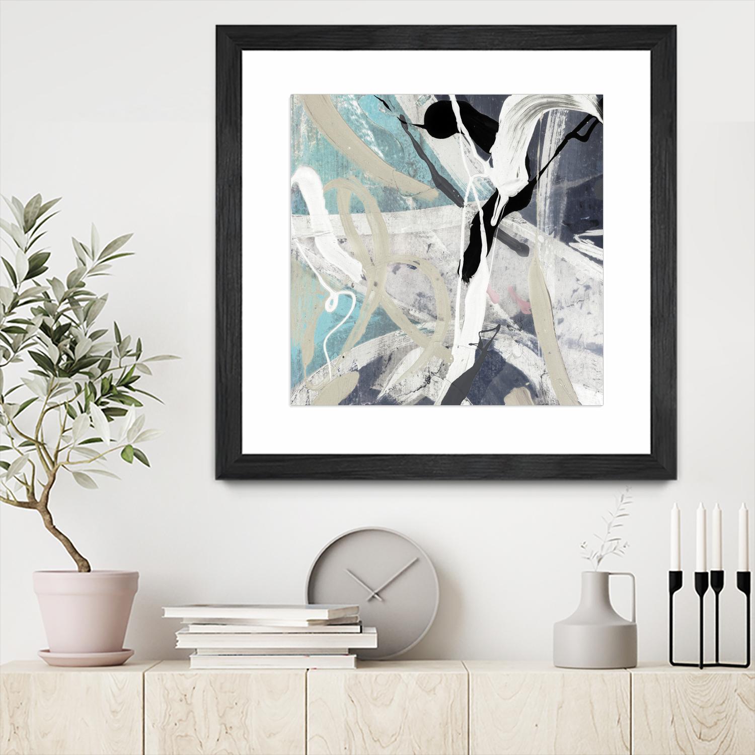 Tangled IV Teal Version by PI Studio on GIANT ART - cyan abstract