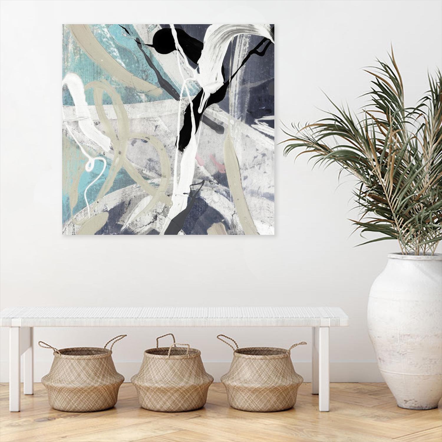 Tangled IV Teal Version by PI Studio on GIANT ART - cyan abstract