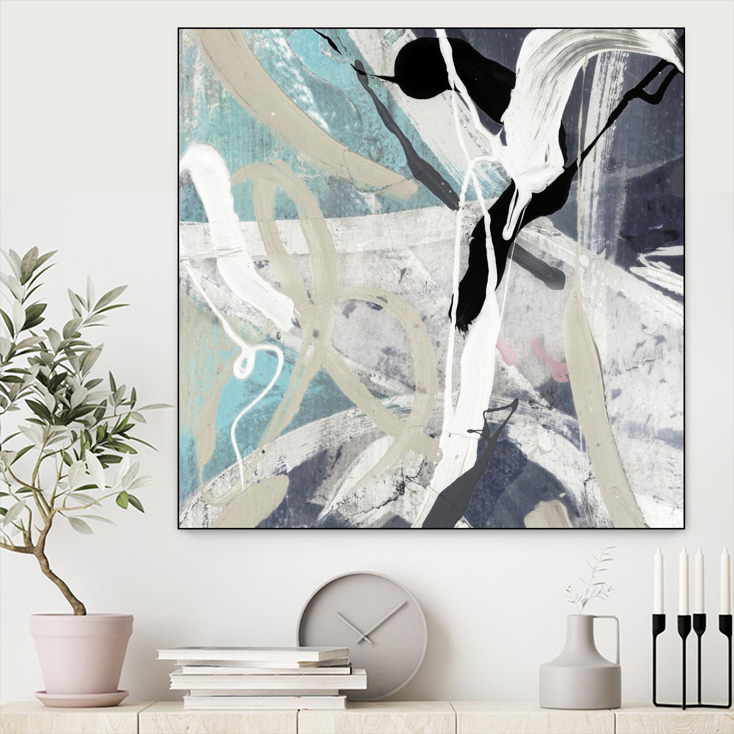 Tangled IV Teal Version by PI Studio on GIANT ART - cyan abstract