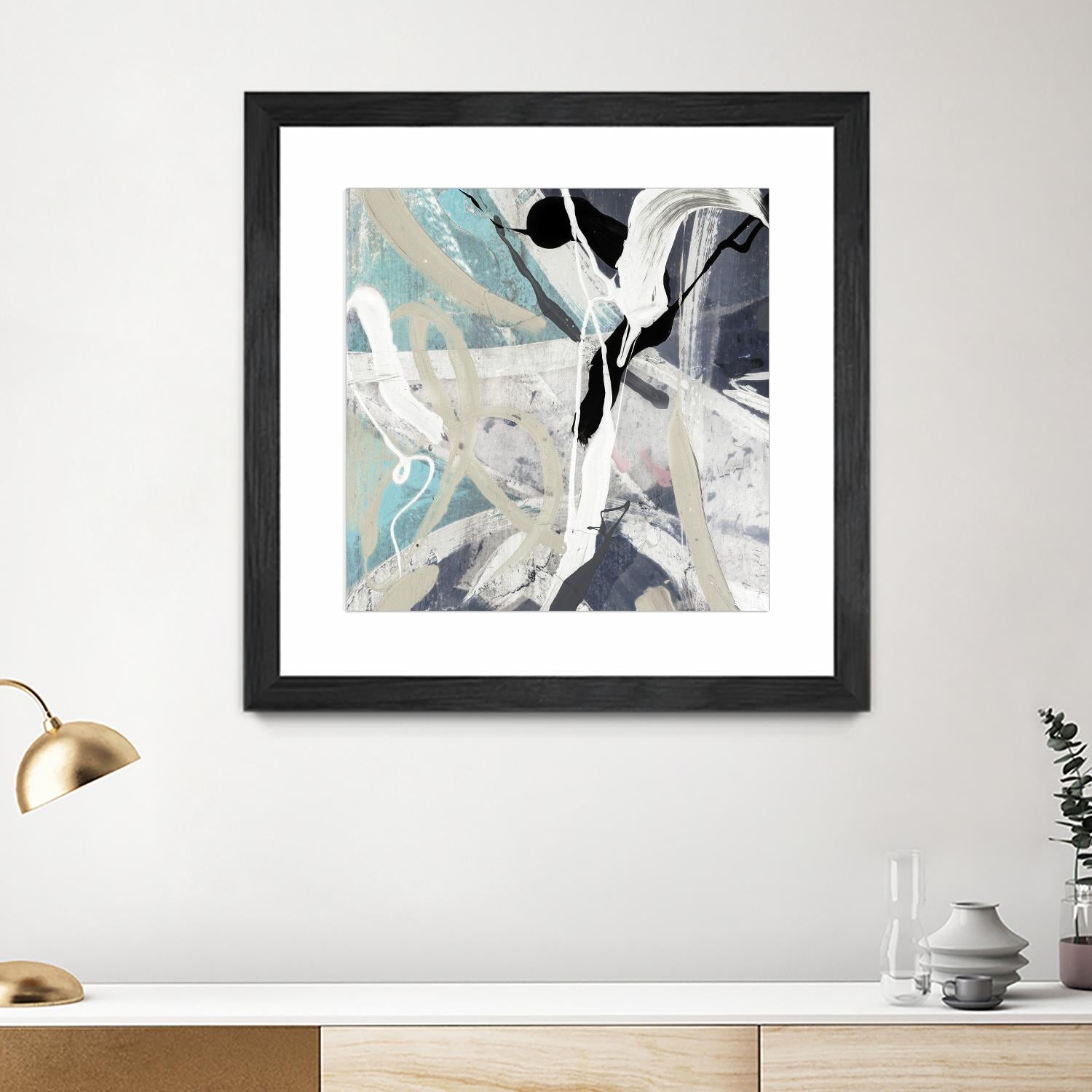 Tangled IV Teal Version by PI Studio on GIANT ART - cyan abstract