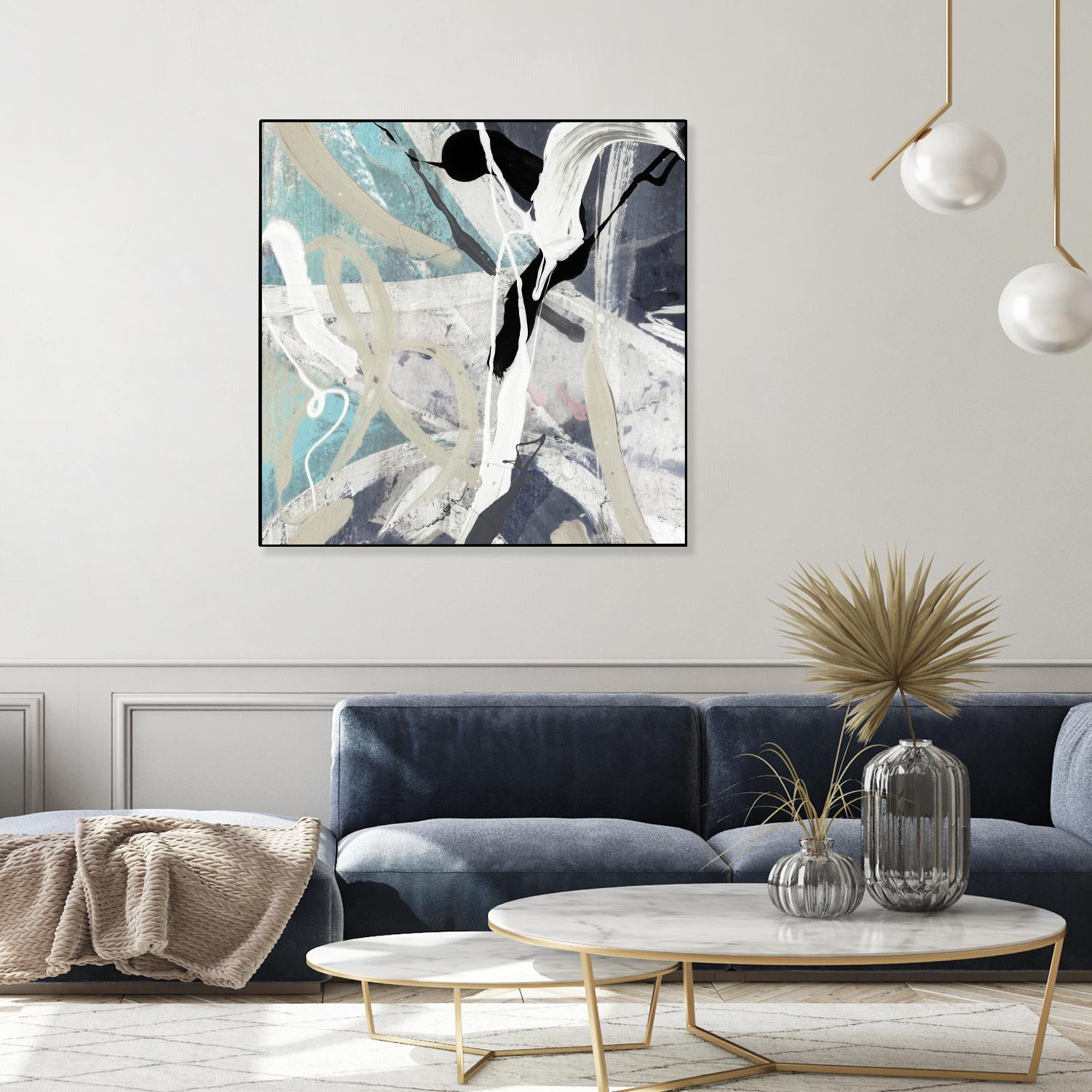 Tangled IV Teal Version by PI Studio on GIANT ART - cyan abstract