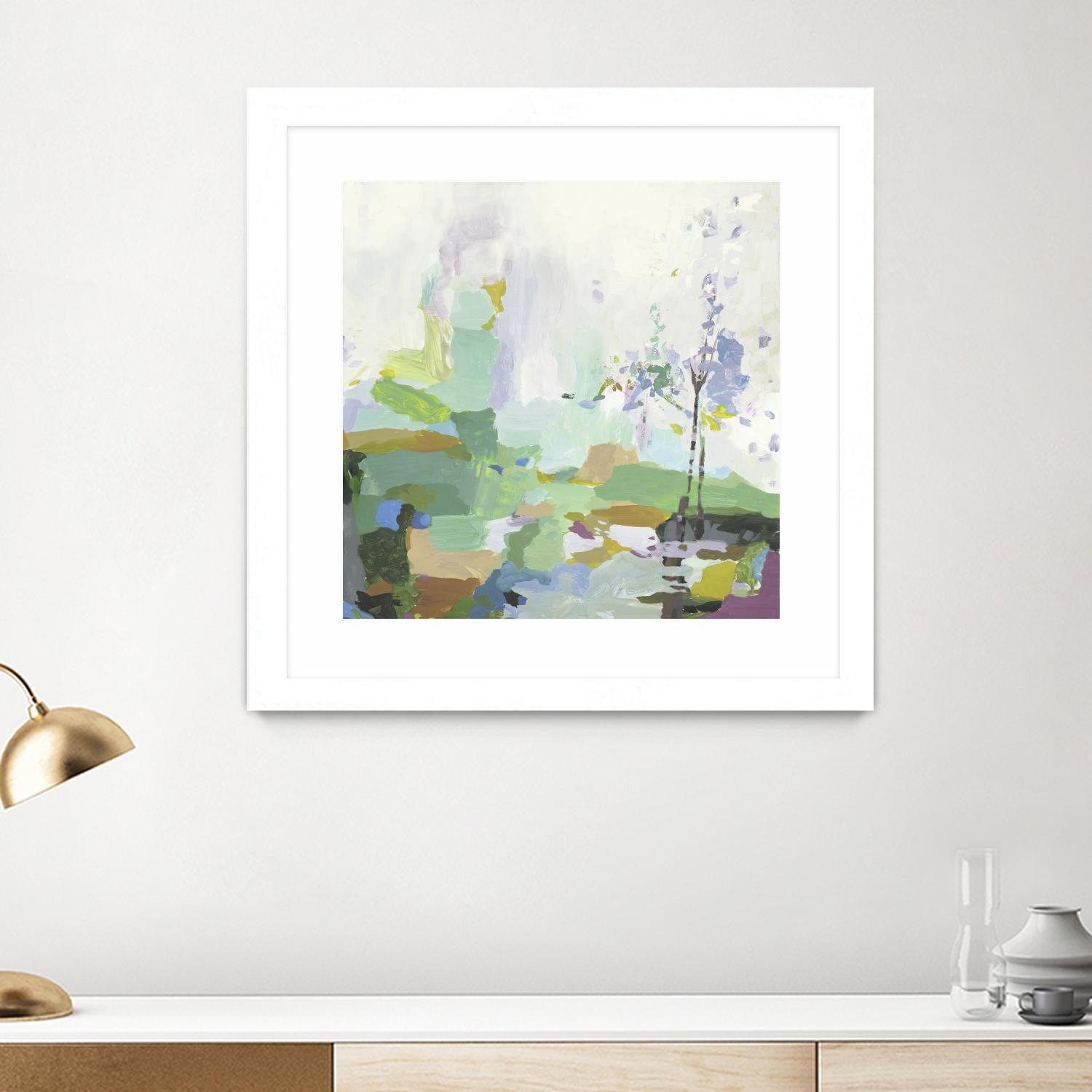 Single tree by PI Studio on GIANT ART - green abstract