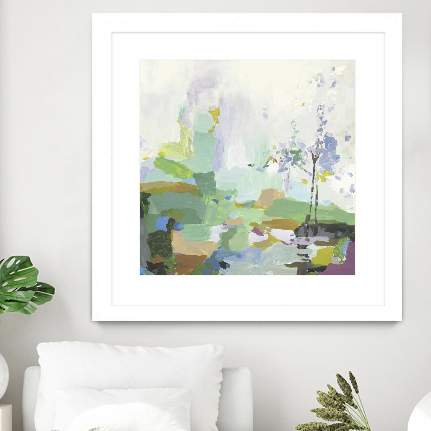 Single tree by PI Studio on GIANT ART - green abstract