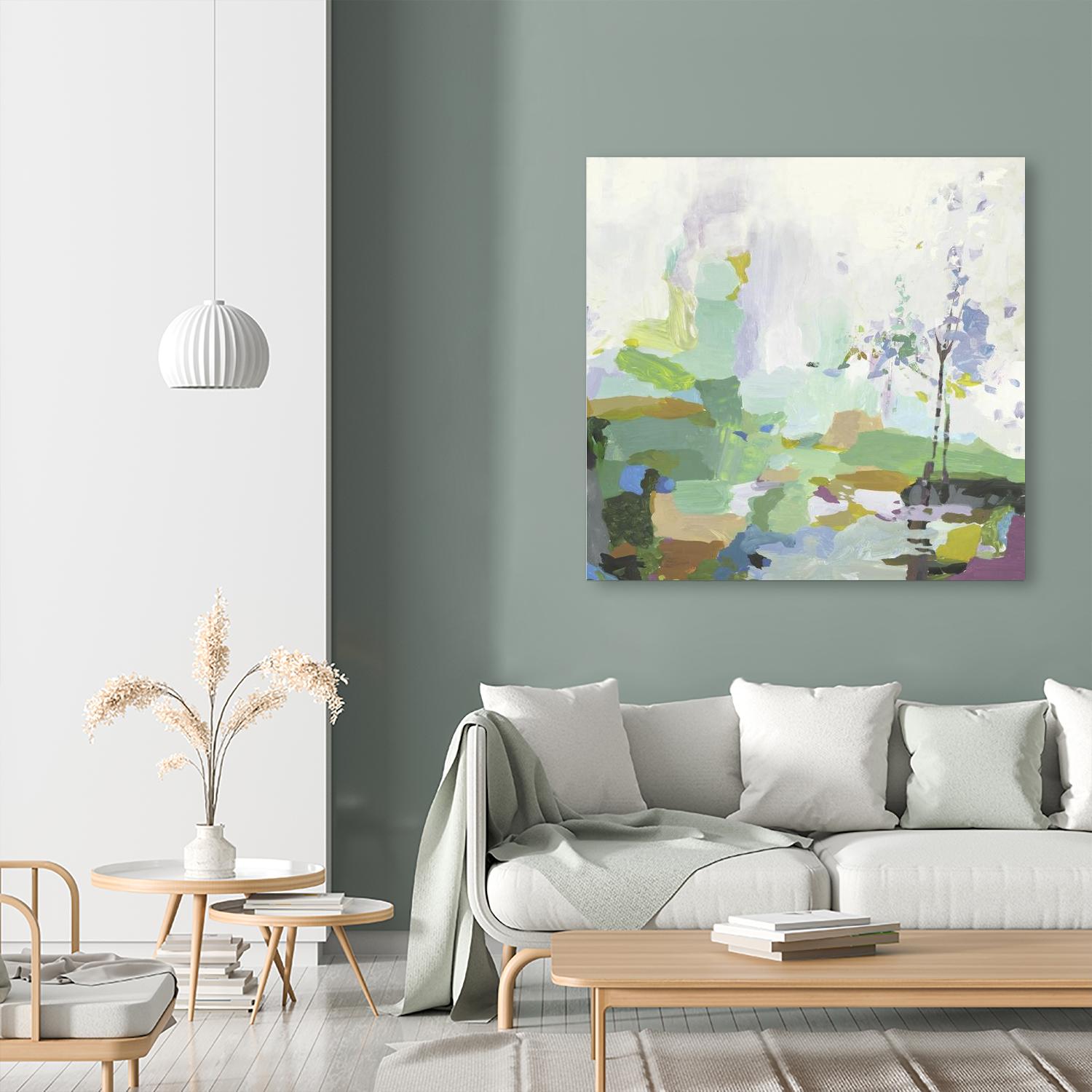 Single tree by PI Studio on GIANT ART - green abstract