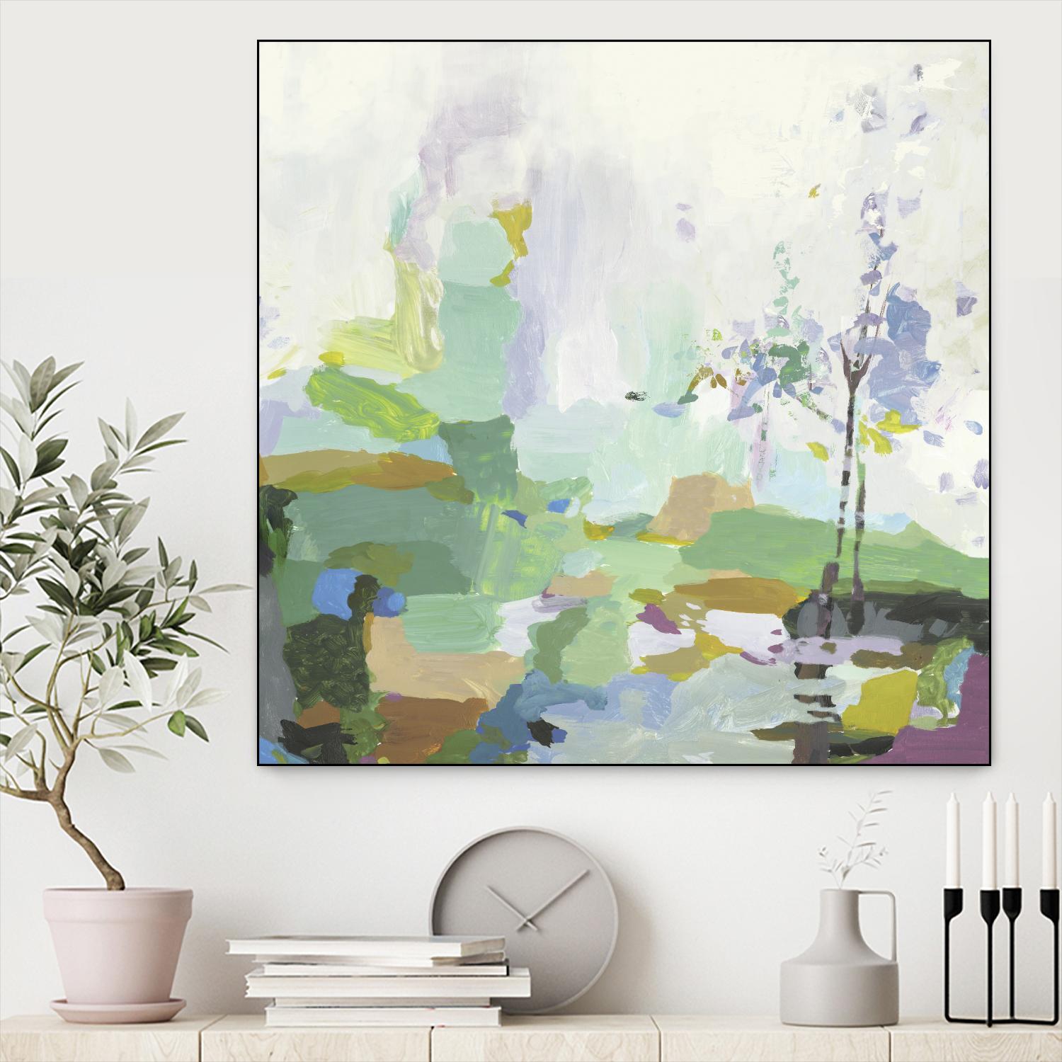 Single tree by PI Studio on GIANT ART - green abstract