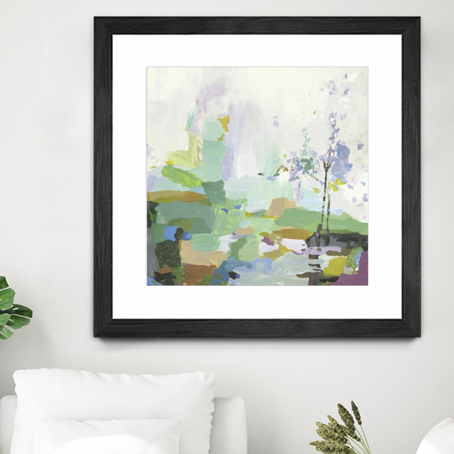 Single tree by PI Studio on GIANT ART - green abstract