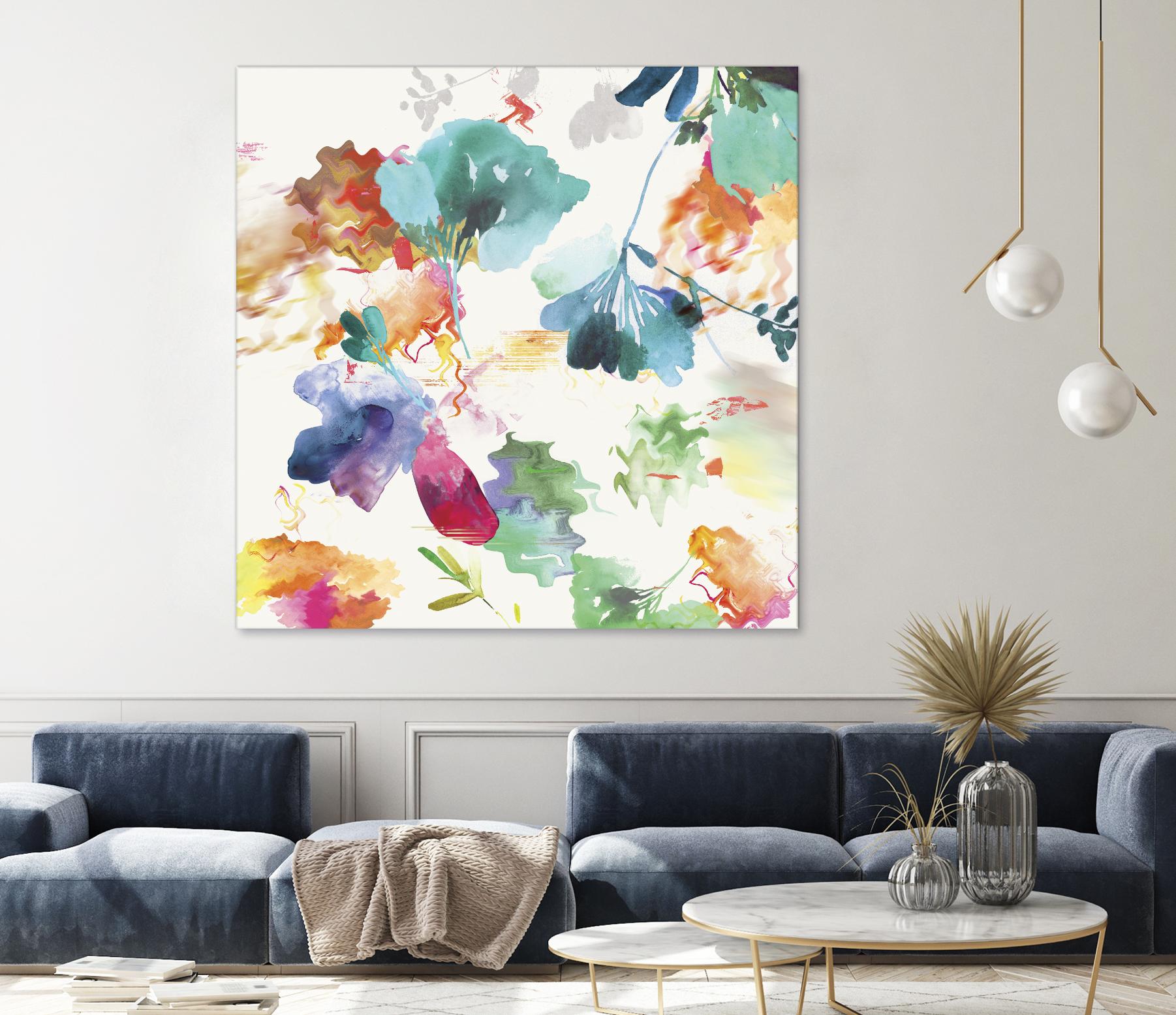 Glitchy Floral I by PI Studio on GIANT ART - blue abstract